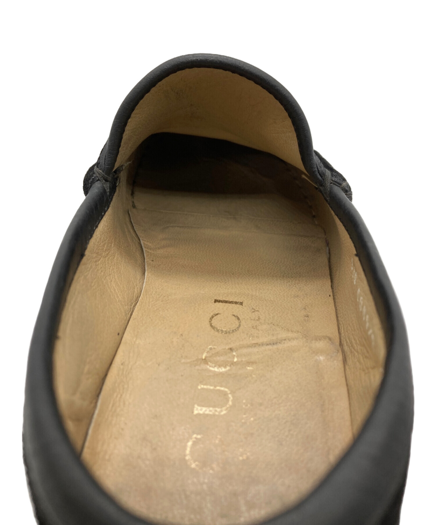 中古・古着通販】GUCCI (グッチ) スウェードビットローファー ブラック