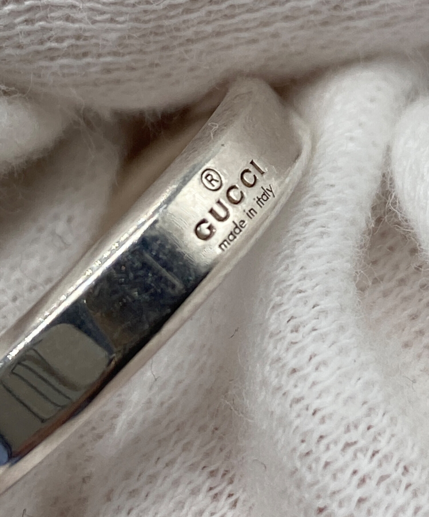 GUCCI シルバー ダイアゴナル 日本サイズ10号 中古・古着通販】GUCCI (グッチ) ダイアゴナルインターロッキングG