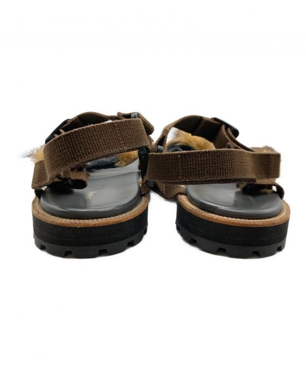 中古・古着通販】KOLOR (カラー) Textured Panelled Sandals ブラウン