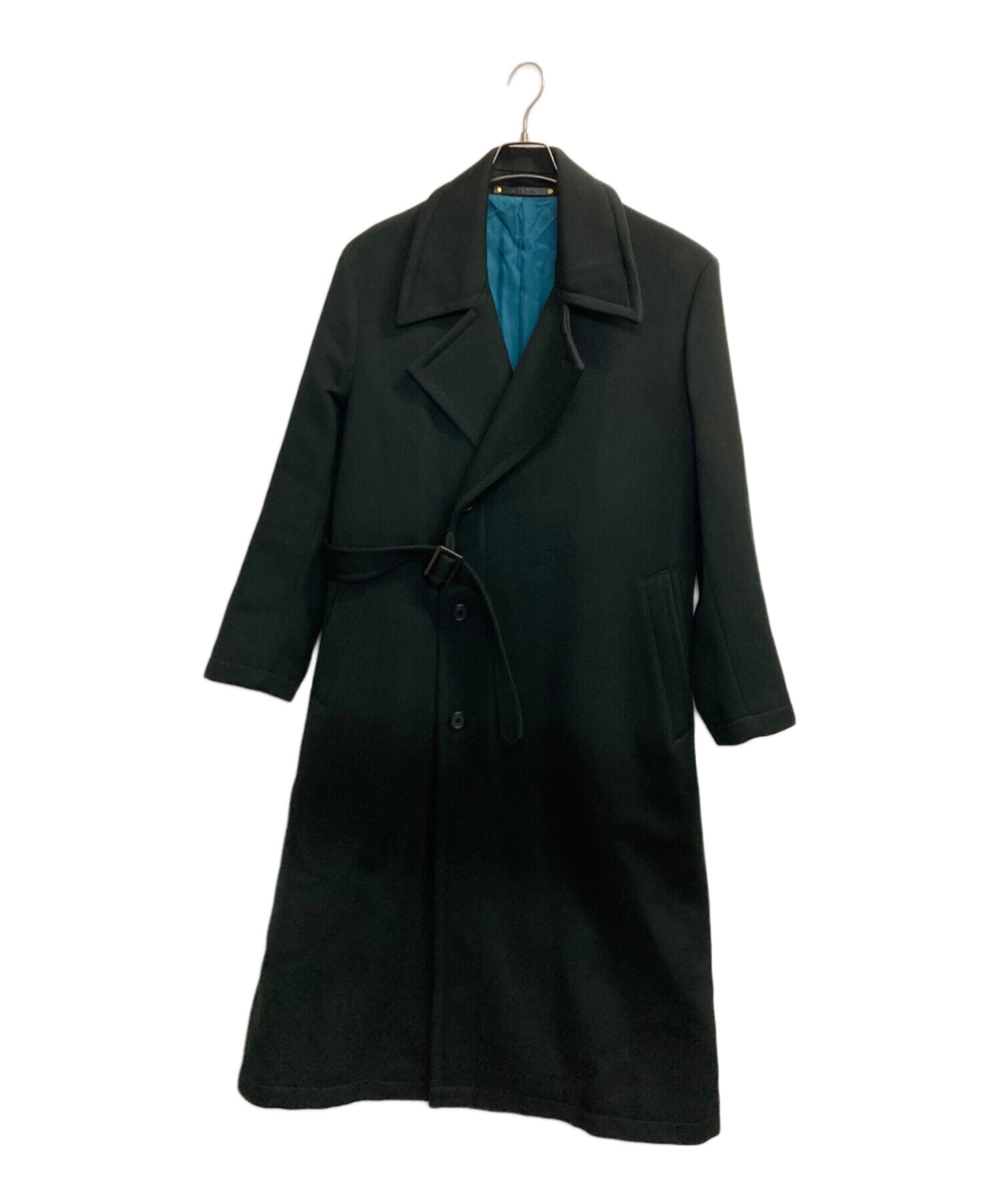 Paul Smith Collection トレンチコート ブラック グリーン 中古・古着通販】PAUL SMITH (ポールスミス) ベルテッドウールロング
