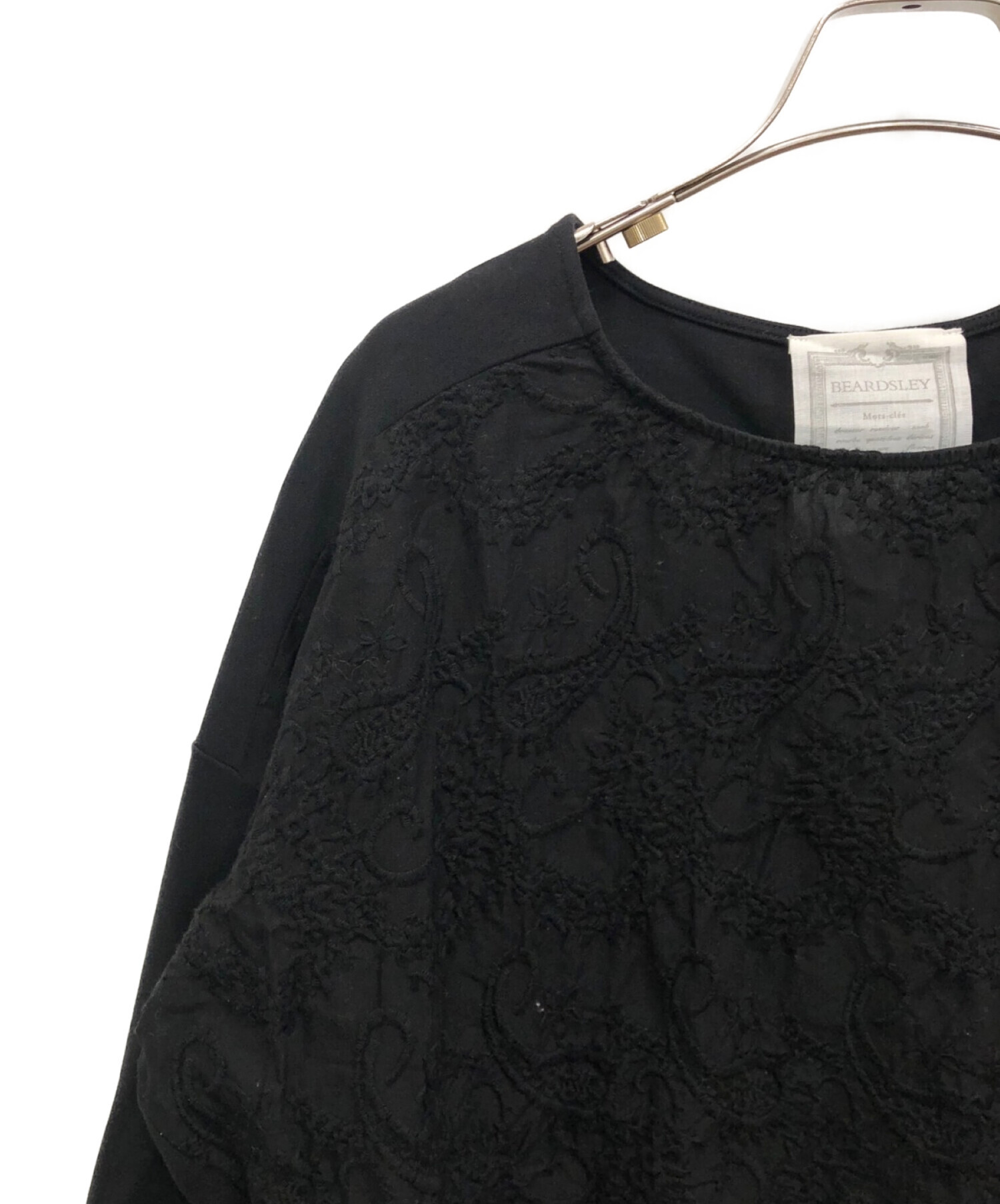 中古・古着通販】BEARDSLEY (ビアズリー) レースカットソー ブラック