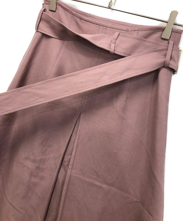 中古・古着通販】ebure (エブール) リネンウールベルトスカート ピンク