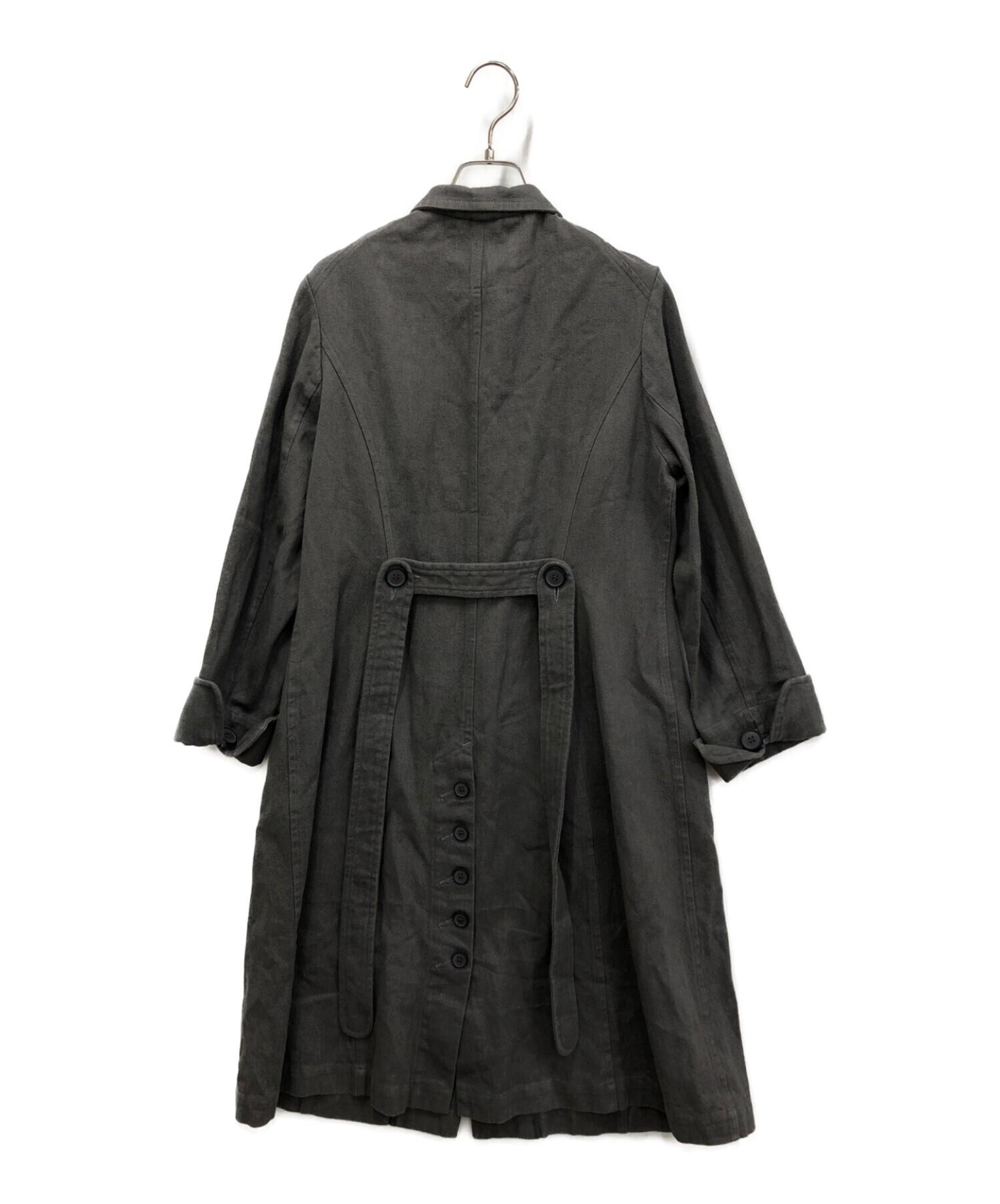 中古・古着通販】giedrius (ギェドリュス) リネンロングコート グレー 