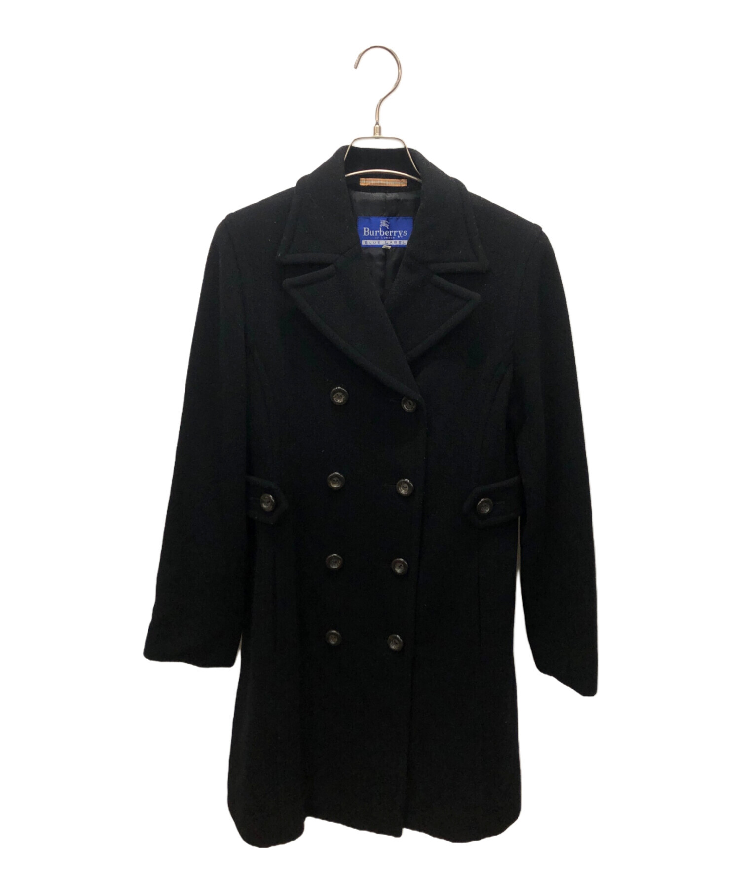 BURBERRY BLUE LABEL ダブル コート プリーツ 38 BURBERRY BLUE LABEL ダブル コート プリーツ 38