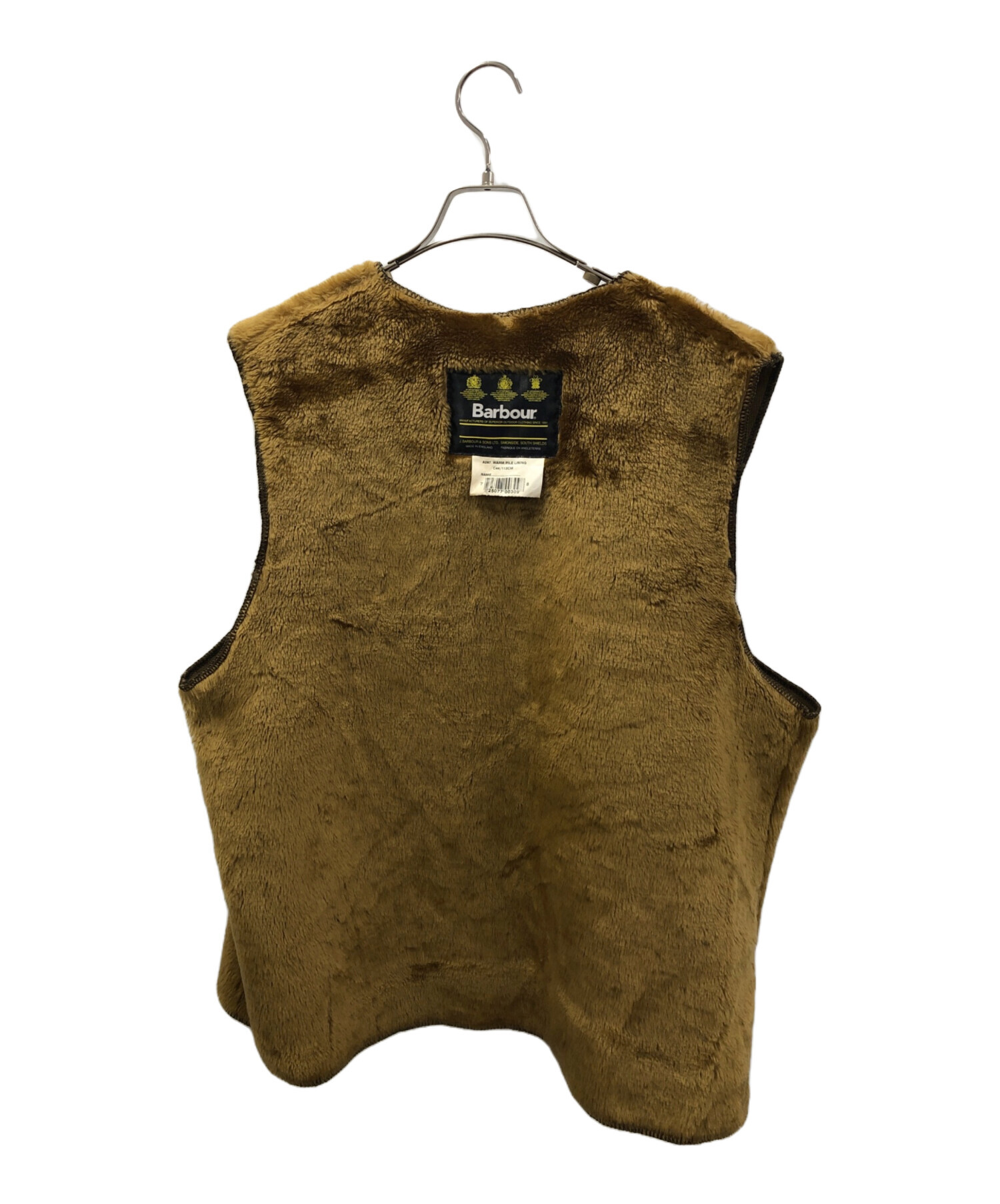 90s Barbour バブアー ボアライナー ベスト C44 L相当 ブラウン 中古・古着通販】Barbour (バブアー) フリースファーライナーベスト