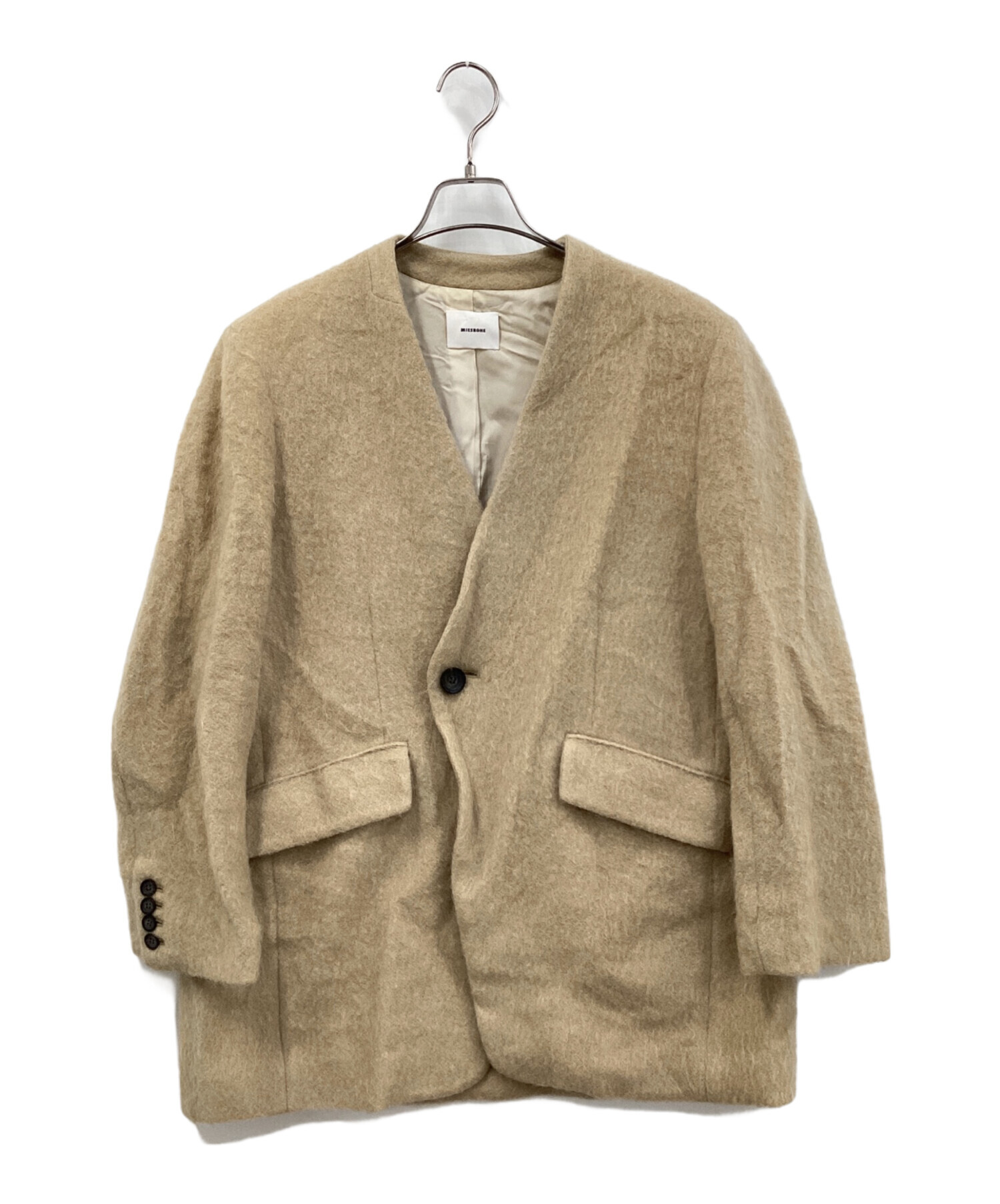 中古・古着通販】MIESROHE (ミースロエ) ノーカラーシャギービッグ