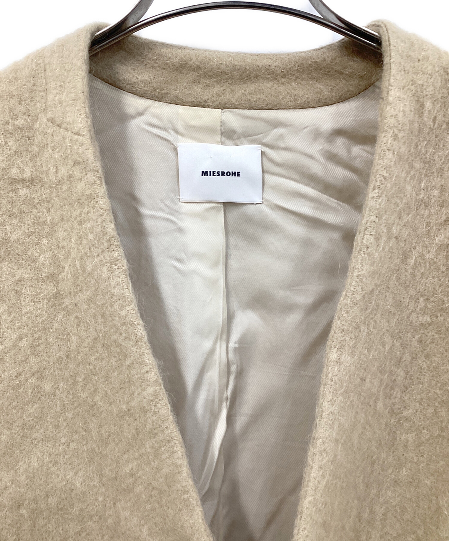 中古・古着通販】MIESROHE (ミースロエ) ノーカラーシャギービッグ