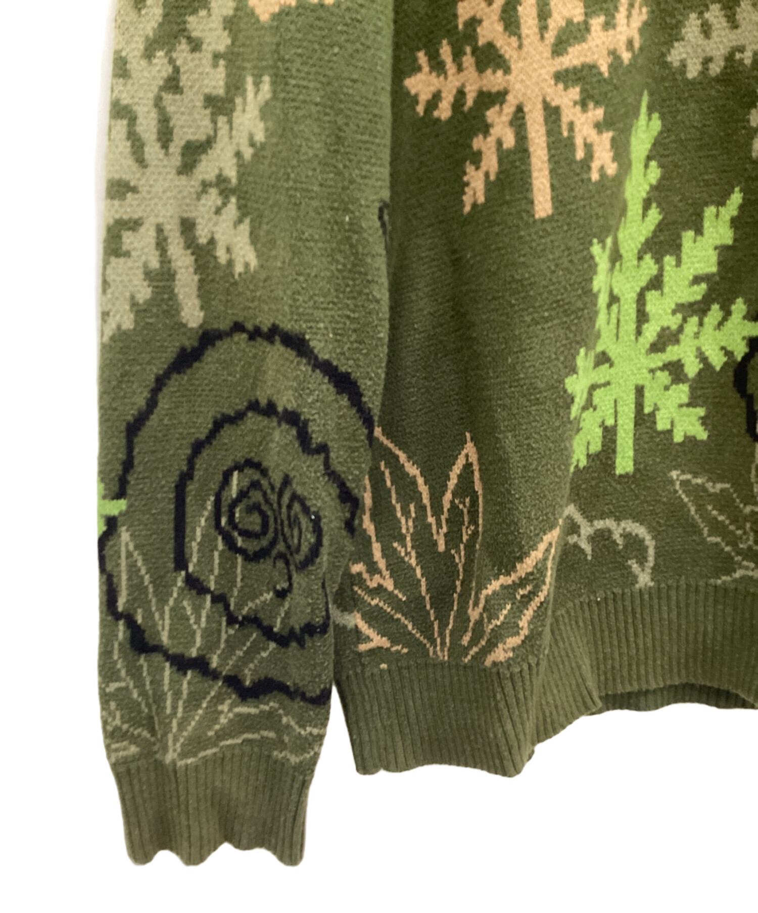 中古・古着通販】HUF (ハフ) GREEN BUDDY UGLY SWEATER グリーン