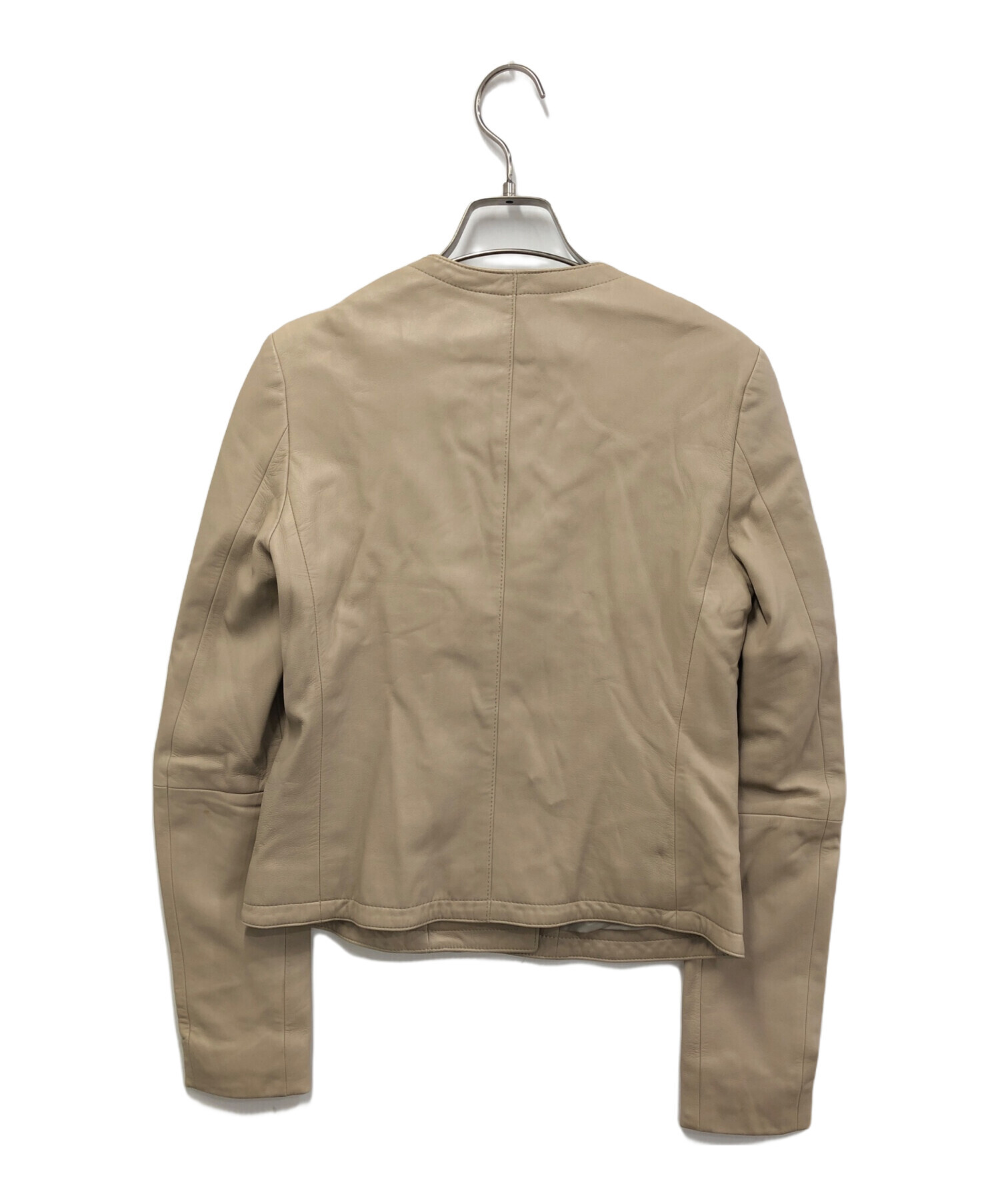 【激安✨️】theory 本革 ジャケット ベージュ 定価98000円 セオリー 中古・古着通販】theory (セオリー) レザージャケット ベージュ サイズ