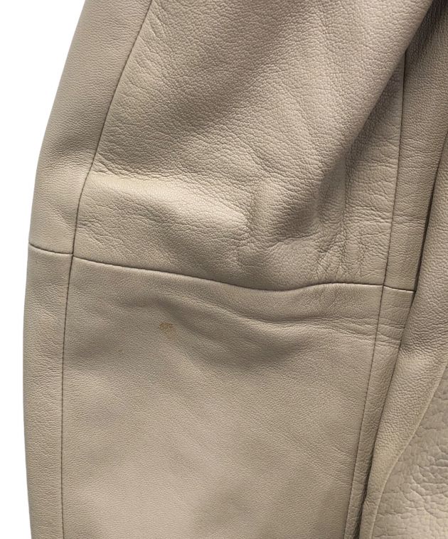 【激安✨️】theory 本革 ジャケット ベージュ 定価98000円 セオリー 中古・古着通販】theory (セオリー) レザージャケット ベージュ サイズ