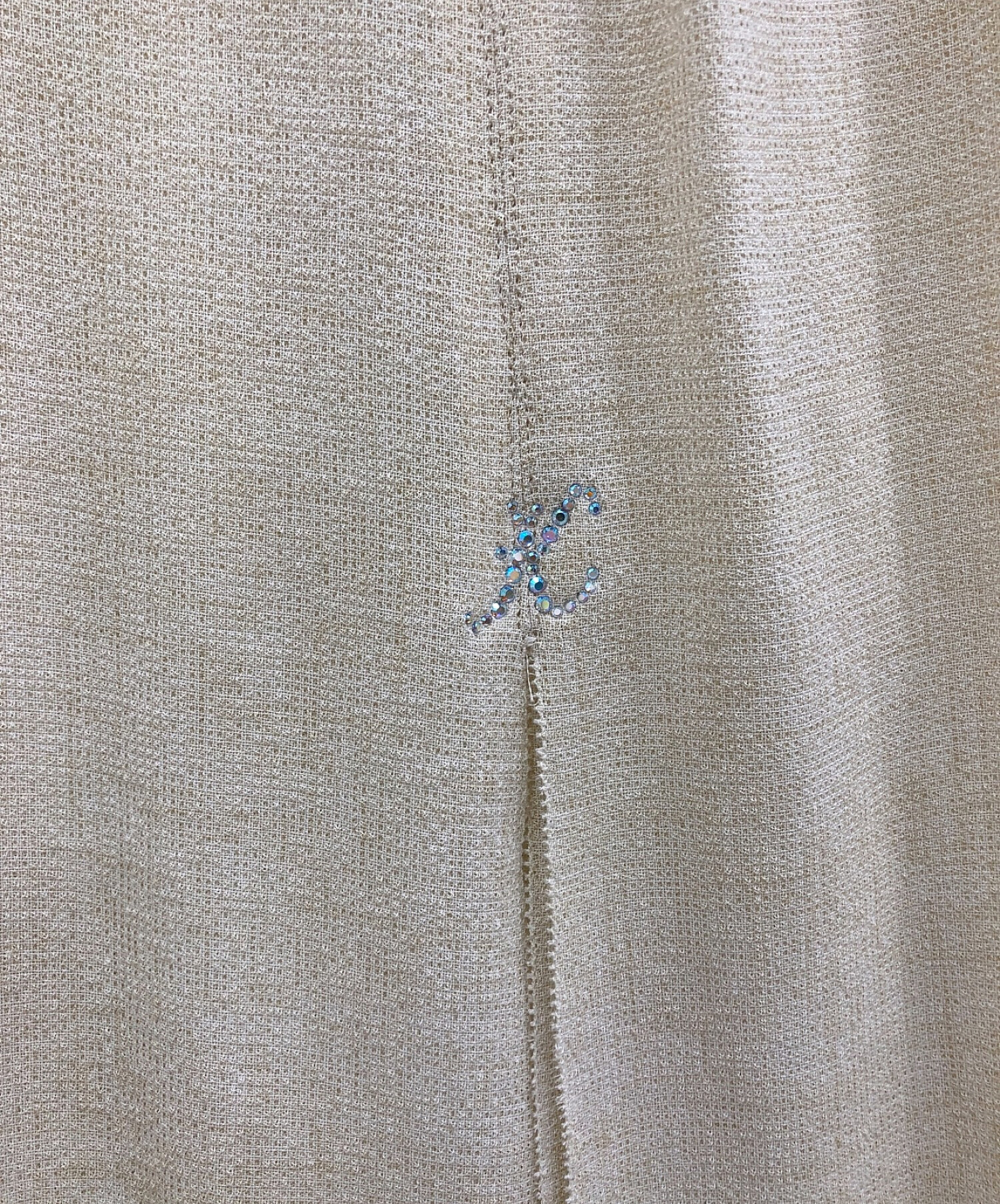 中古・古着通販】伊太利屋 (イタリヤ) ラメ装飾ワンピース ベージュ