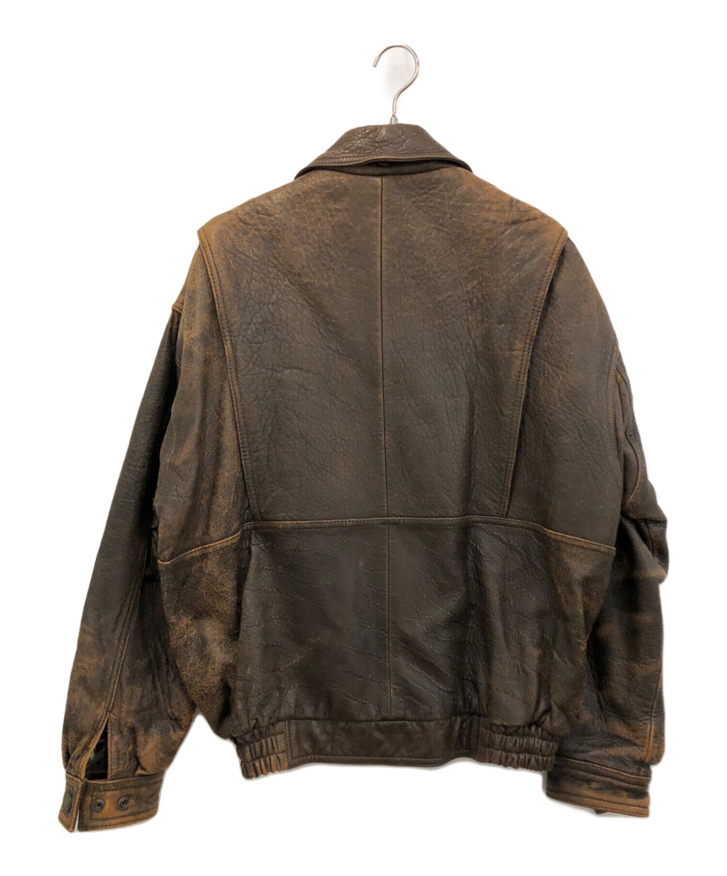 中古・古着通販】ZUFOLO (ズフォロ) レザージャケット ブラウン サイズ 