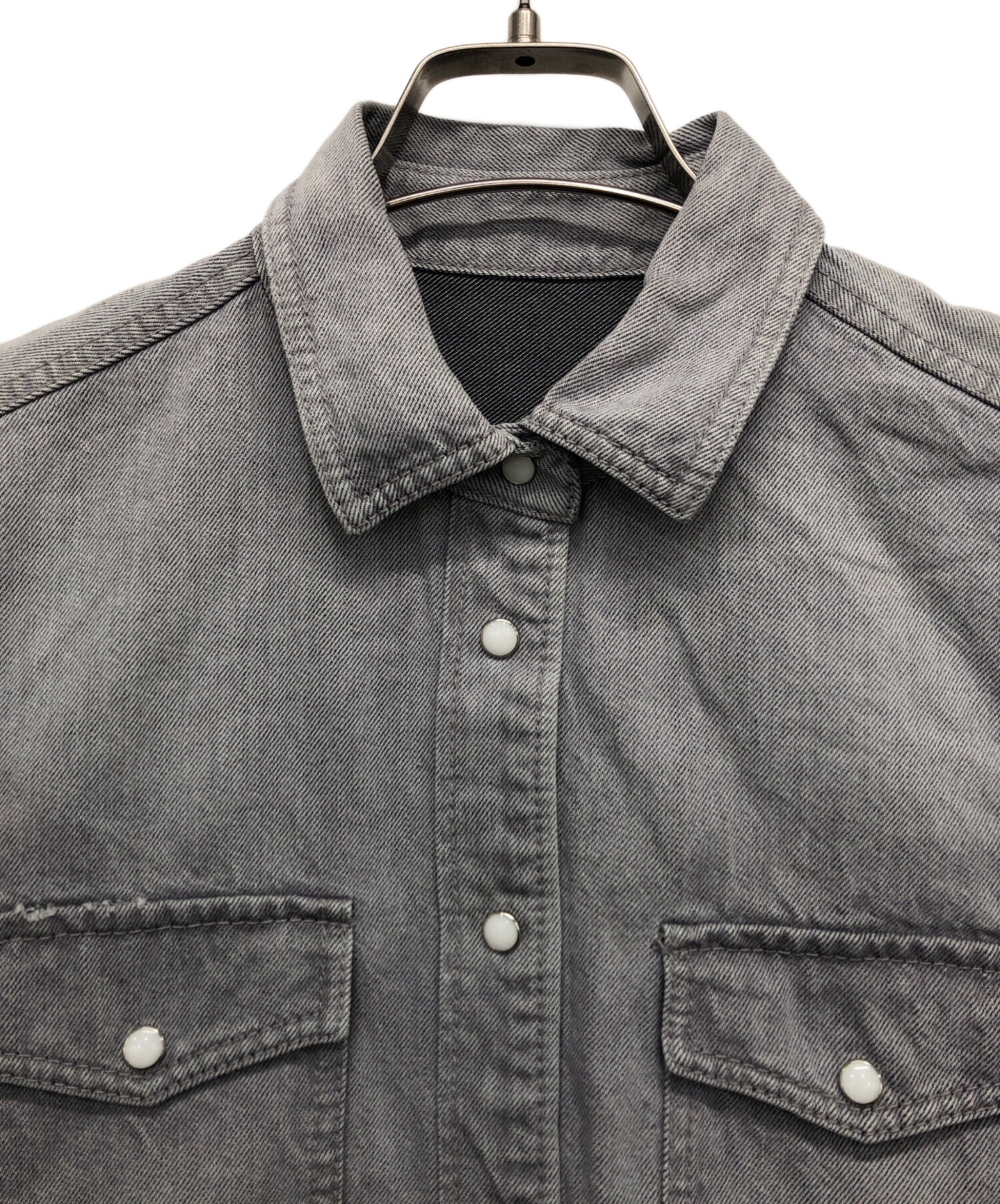 中古・古着通販】sacai (サカイ) Denim Shirt グレー サイズ:1 