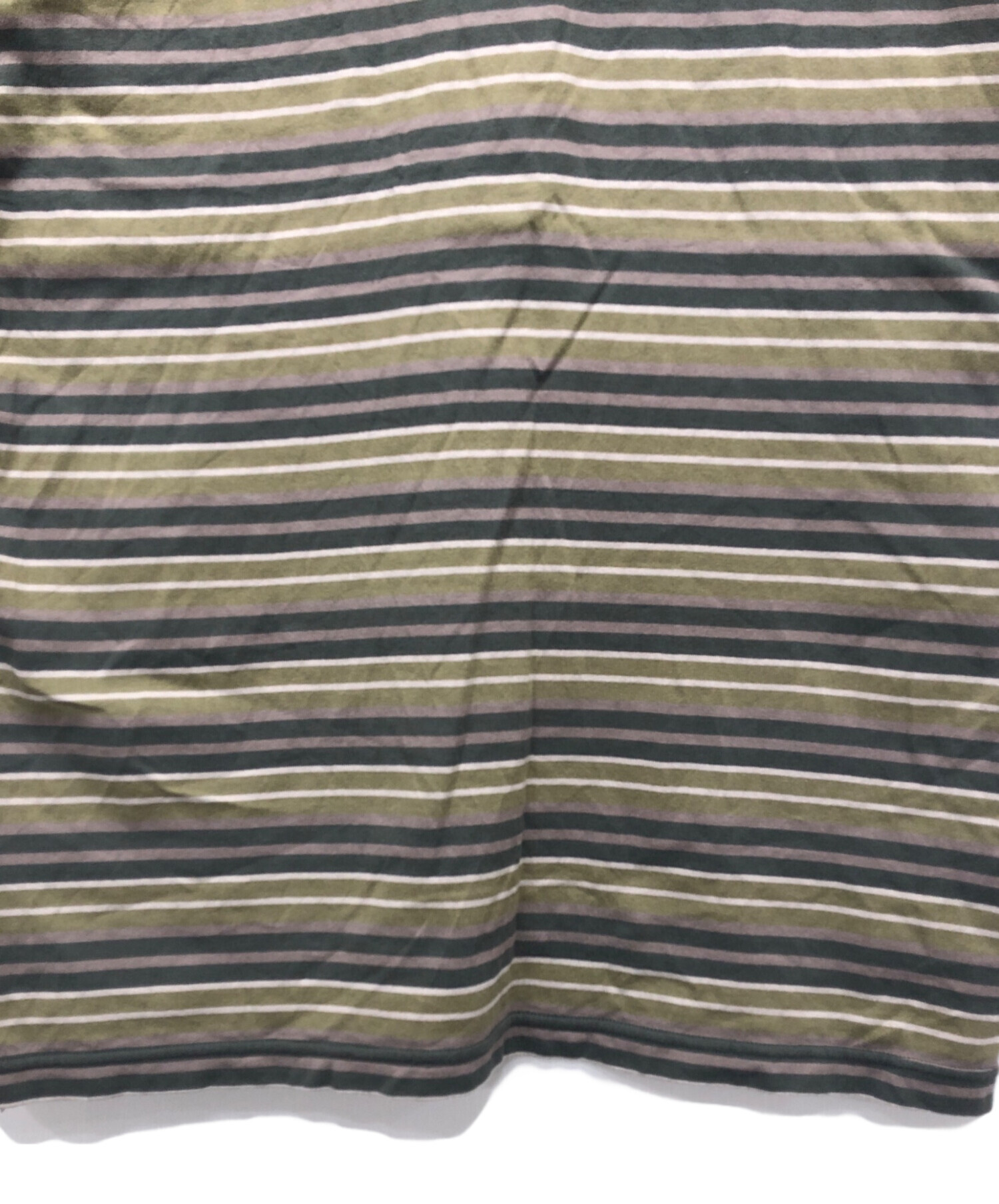 中古・古着通販】WTAPS (ダブルタップス) ボーダーTシャツ グリーン