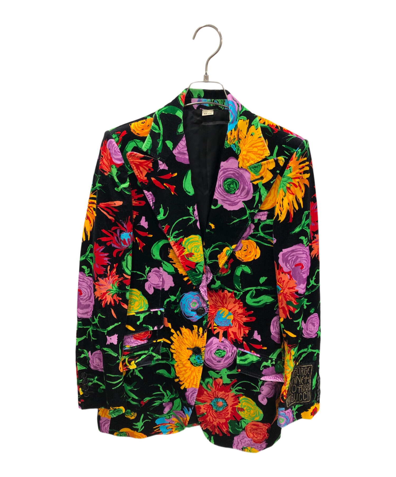 中古・古着通販】GUCCI (グッチ) 総柄テーラードジャケット ブラック