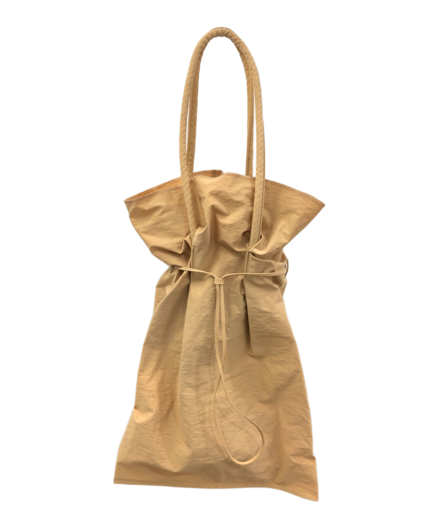 ビルディングブロック　半円型バッグ　ベージュ ビルディングブロック 半円型バッグ ベージュ 半円型ステッチ