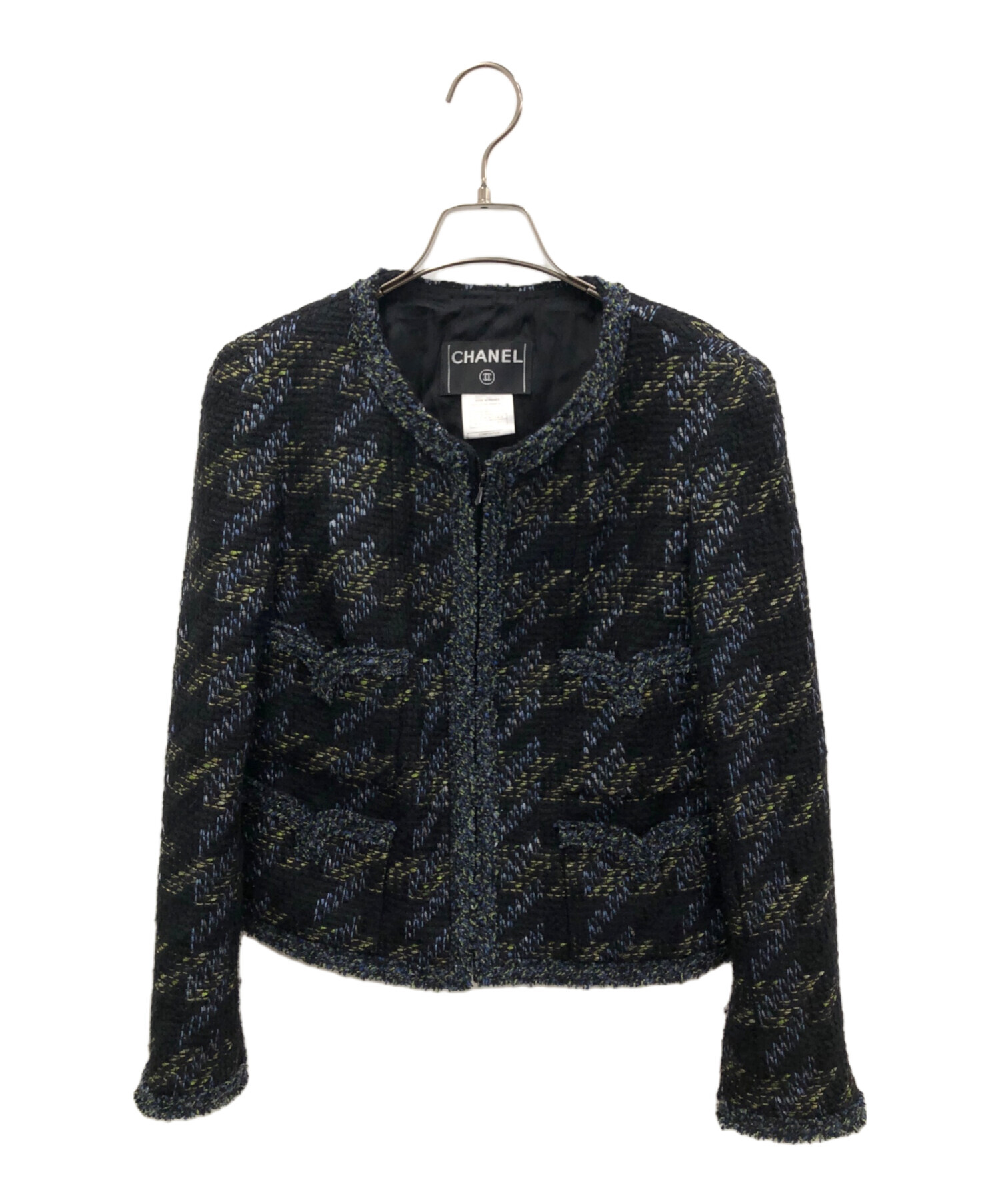 中古・古着通販】CHANEL (シャネル) ノーカラーツイードジャケット