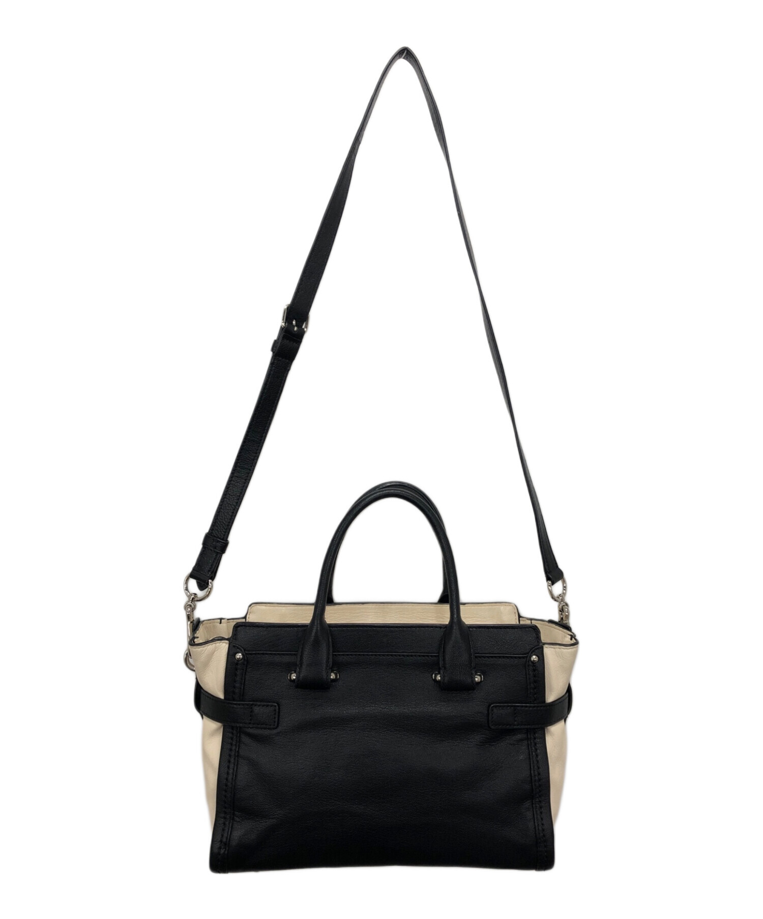 COACH◇COACH コーチ ハンドバッグ_オールレザー/レザー/NVY COACH