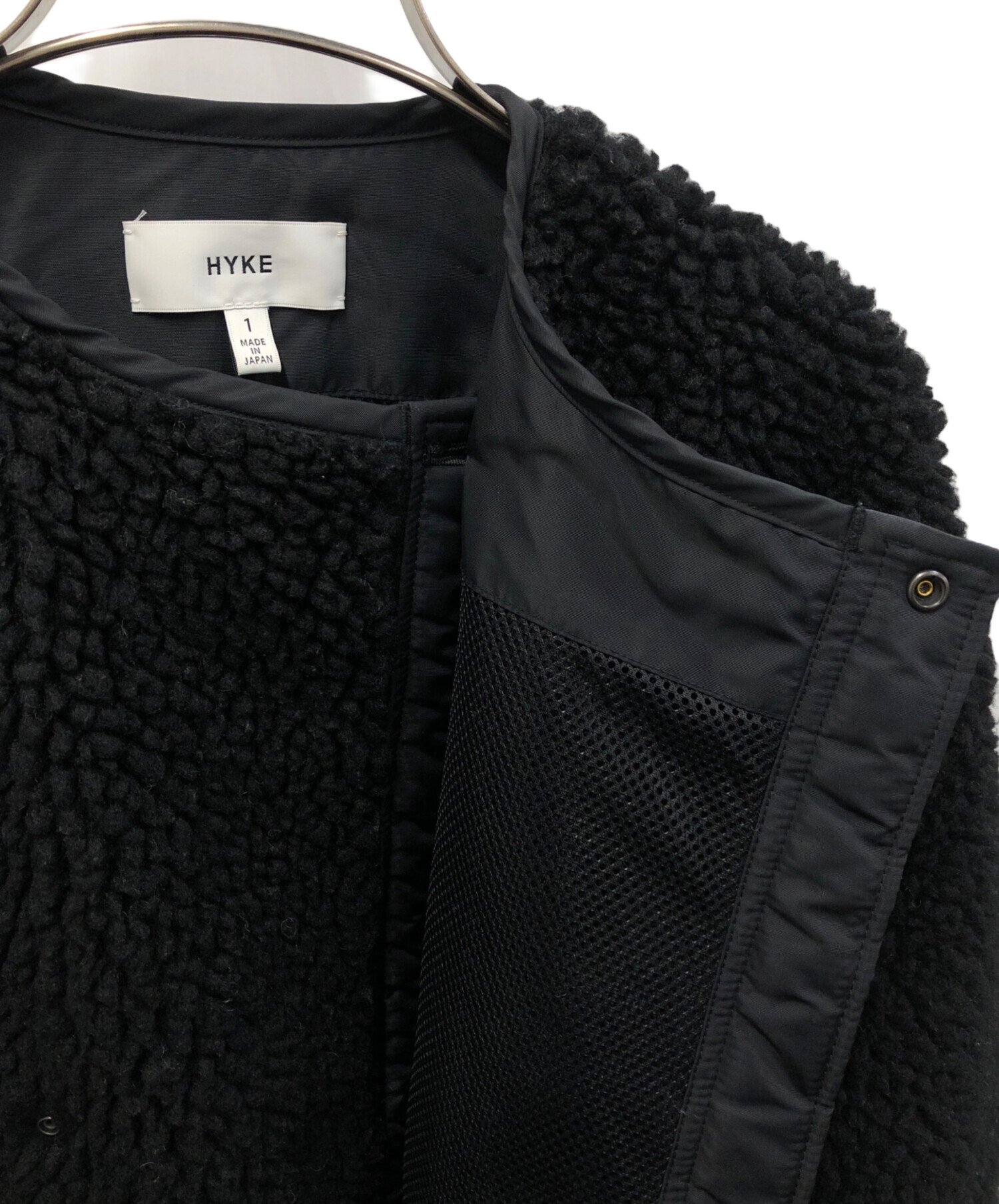 中古・古着通販】HYKE (ハイク) FAUX SHEARLING COAT ブラック サイズ