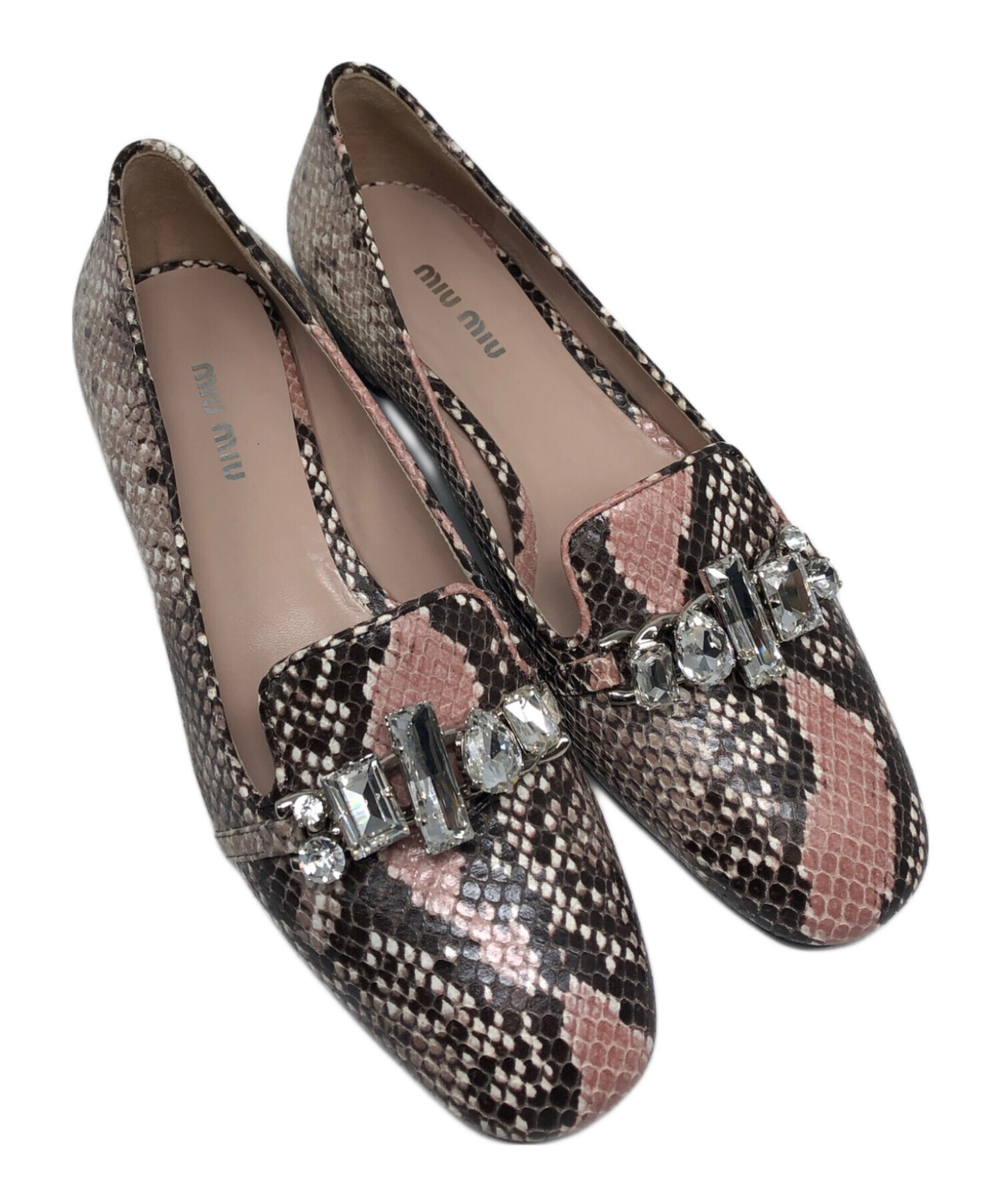 中古・古着通販】MIU MIU (ミュウミュウ) クリスタルビジューパンプス