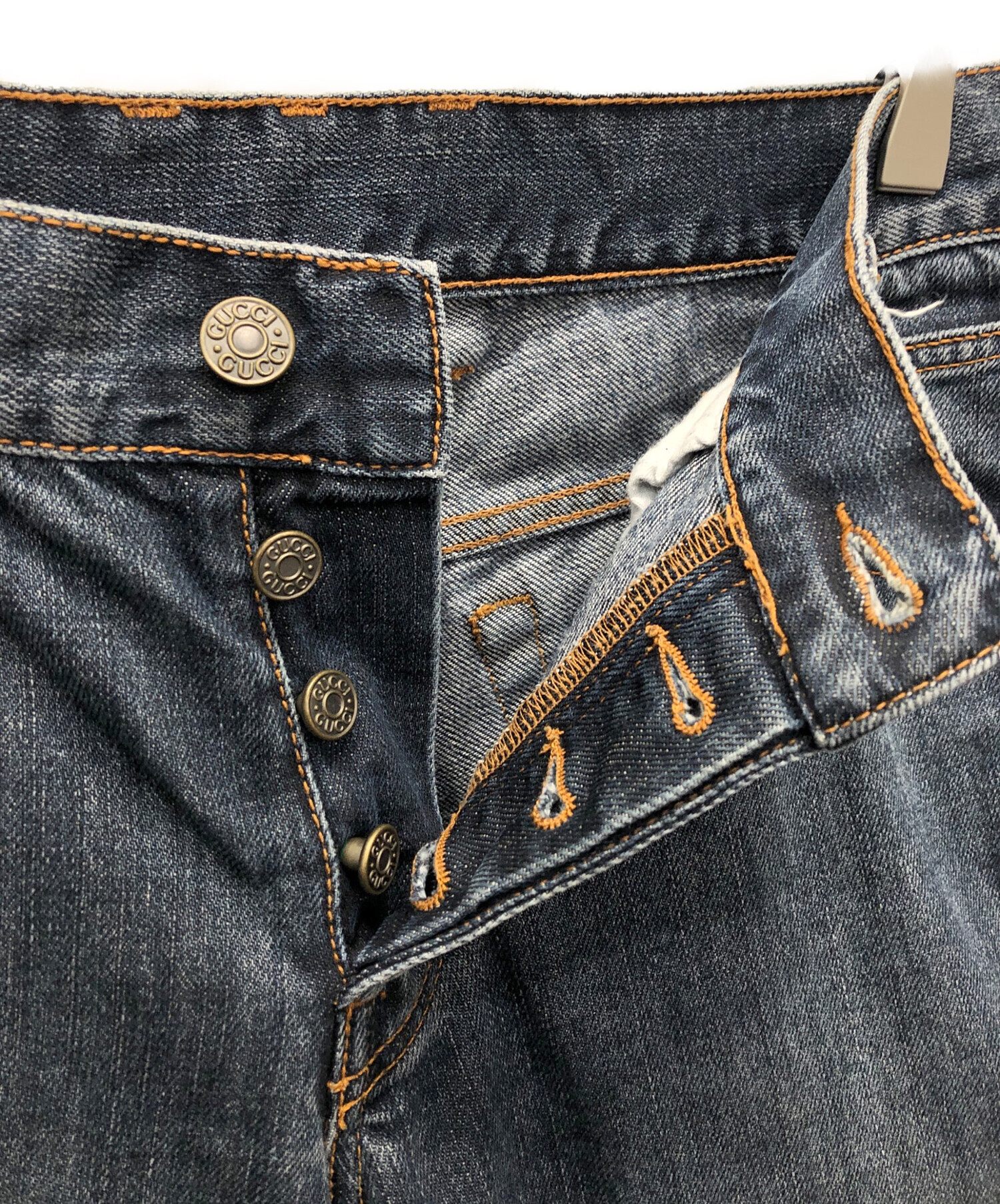 【C】GUCCI グッチ デニム シェリーライン セルビッチ サイズ:38 中古・古着通販】GUCCI (グッチ) シェリーラインセルビッチ