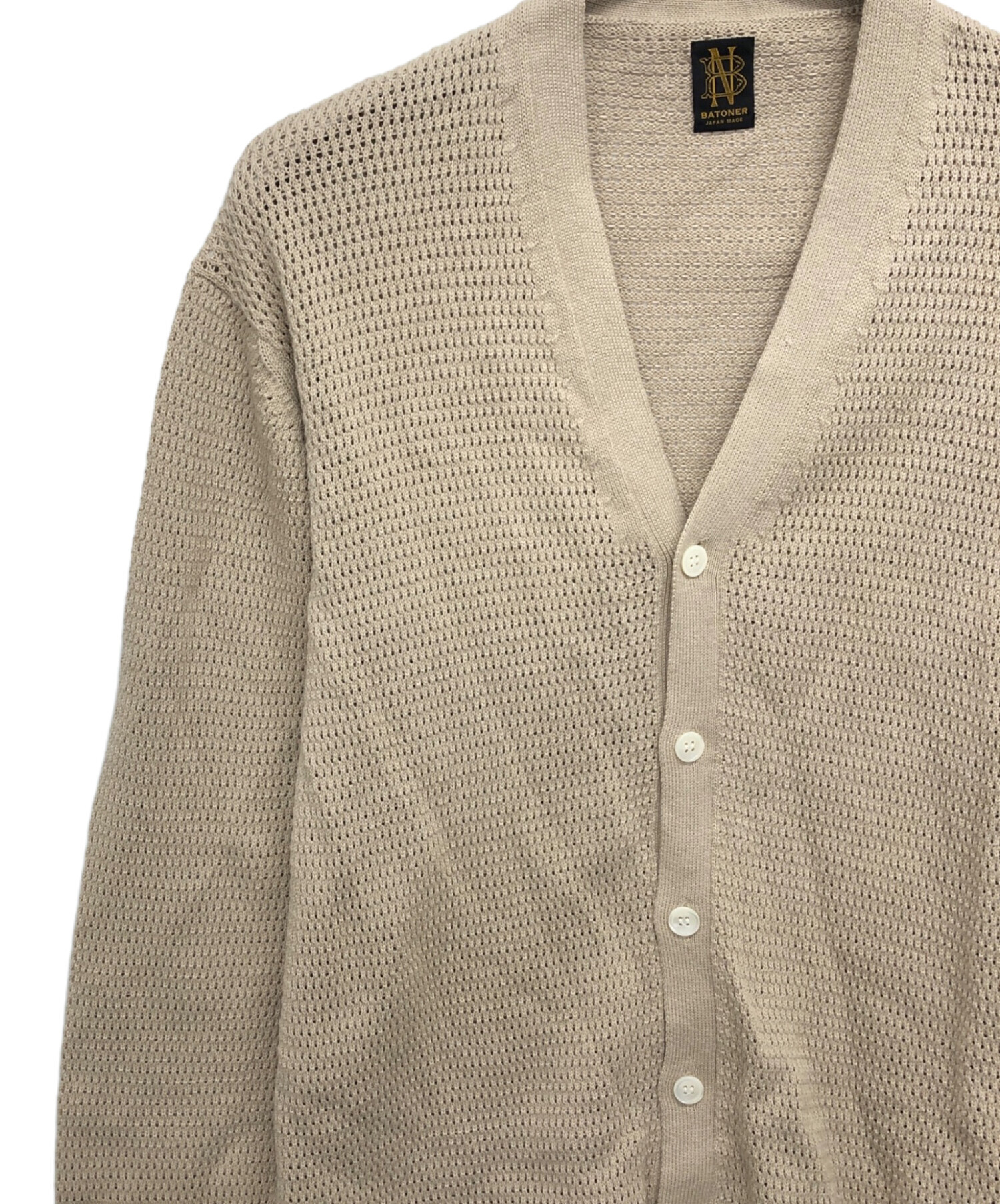 中古・古着通販】BATONER (バトナ―) SUMMER KNIT V NECK CARDIGAN 