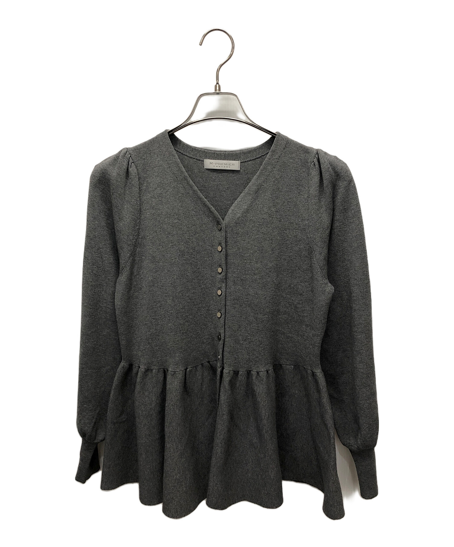 Mプルミエ Vネックぺフラムカーディガン 黒 BEST HIT ITEM / 大人気