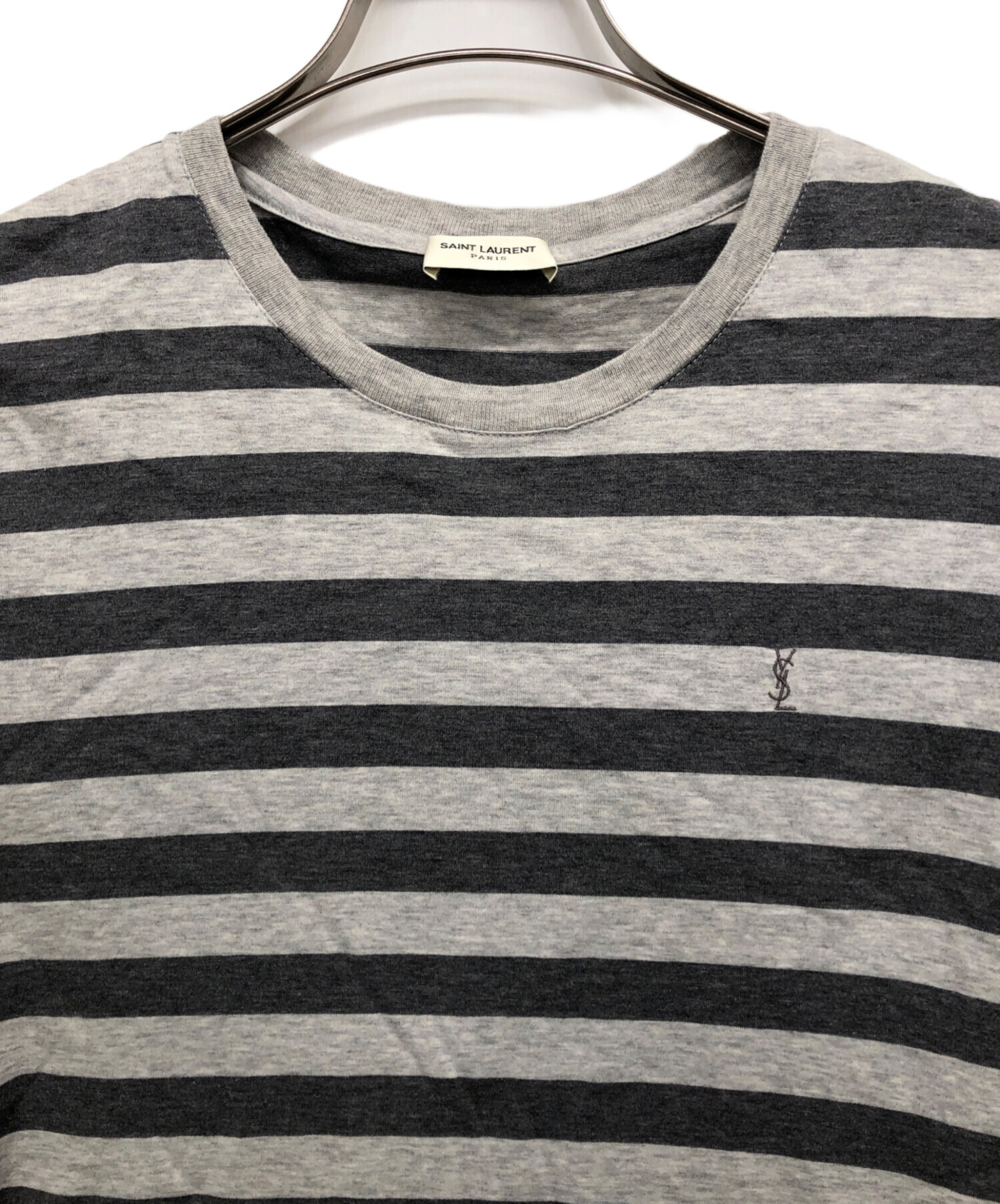 SAINT LAURENT ボーダーTシャツ Lサイズ イタリア製 サンローラン 中古・古着通販】Saint Laurent Paris (サンローランパリ) ボーダーT