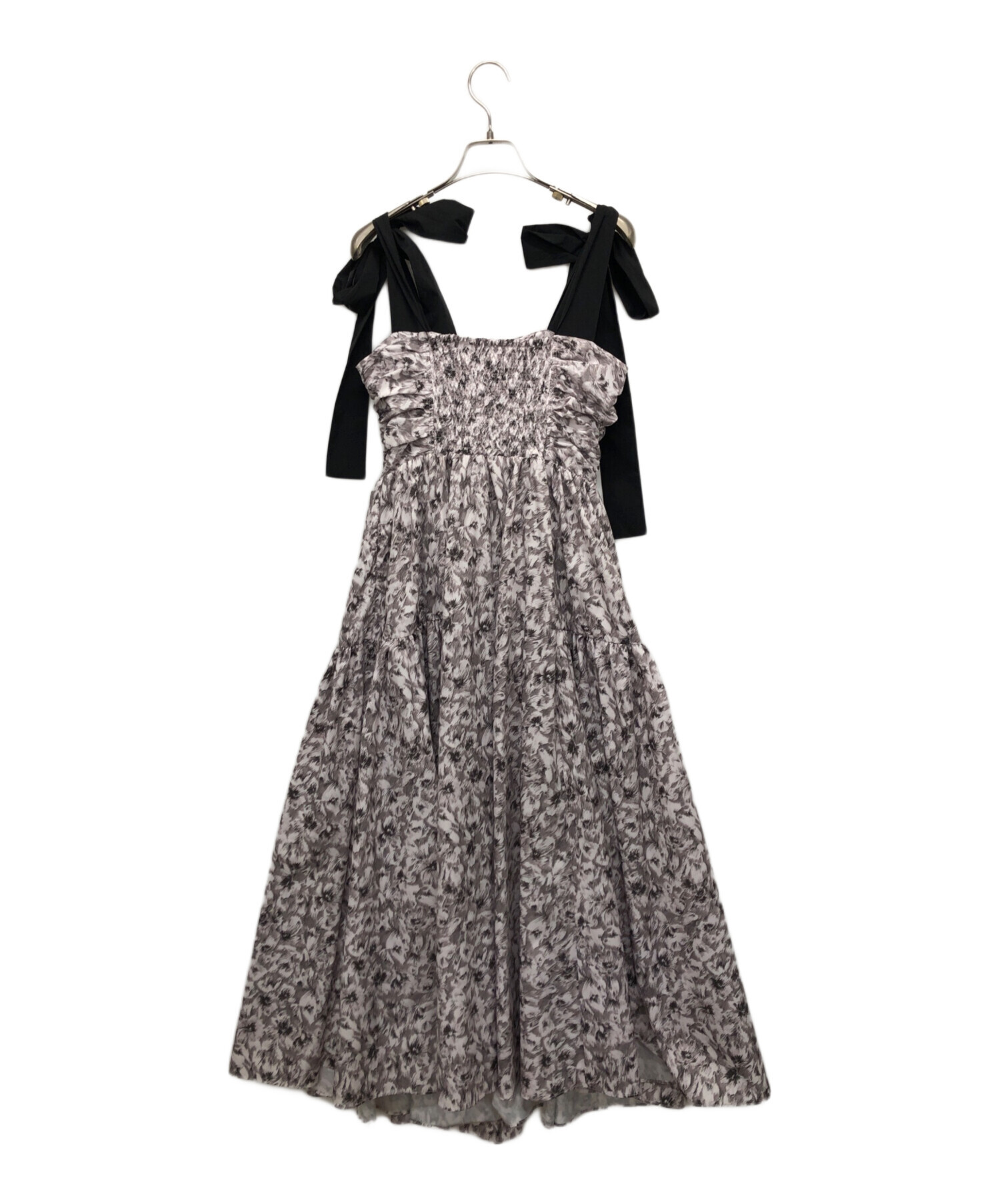 snidel ショルダーリボンフラワーワンピース 正規品】スナイデル