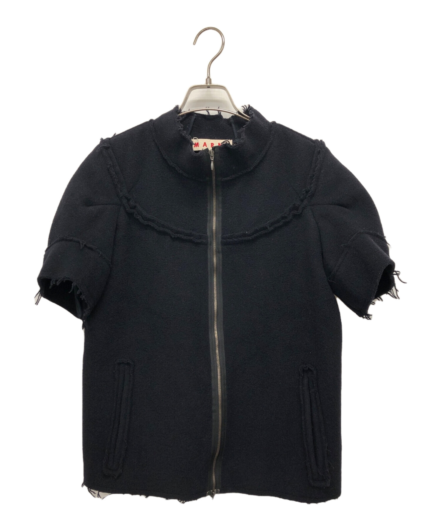 中古・古着通販】MARNI (マルニ) 半袖ウールジャケット ネイビー 
