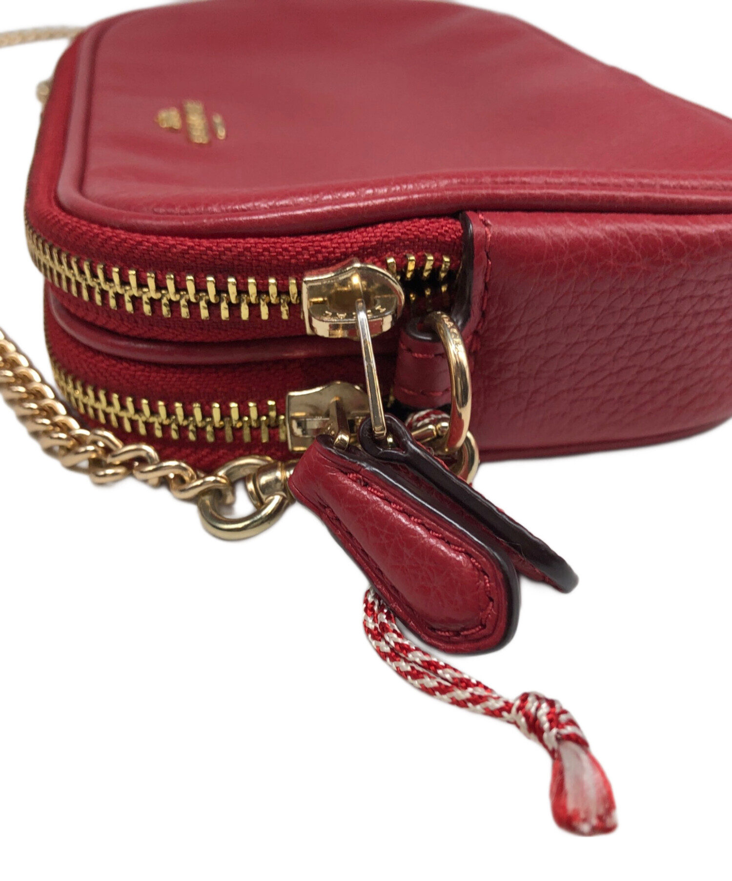 中古・古着通販】COACH (コーチ) チェーンショルダーバッグ レッド