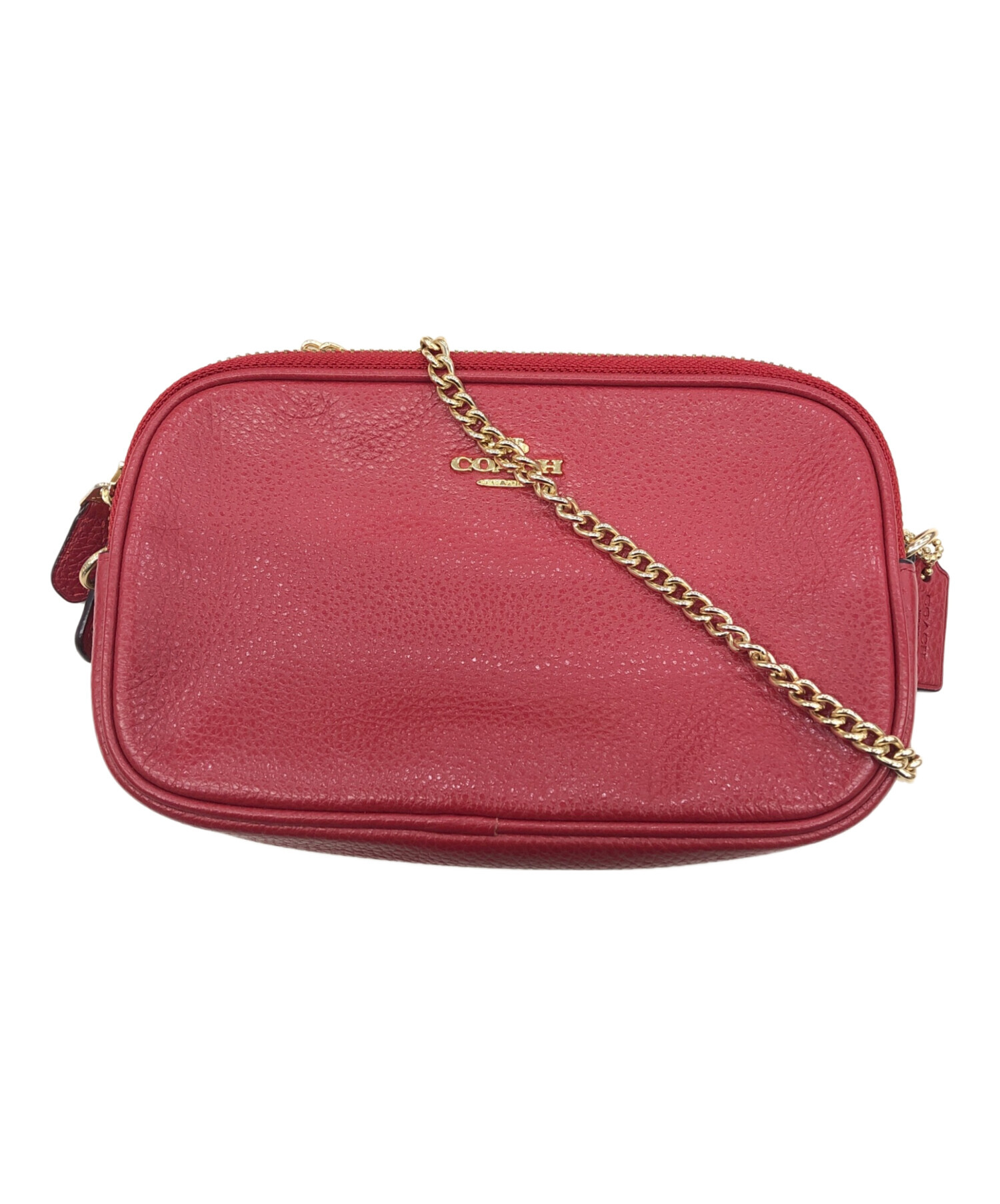 中古・古着通販】COACH (コーチ) チェーンショルダーバッグ レッド