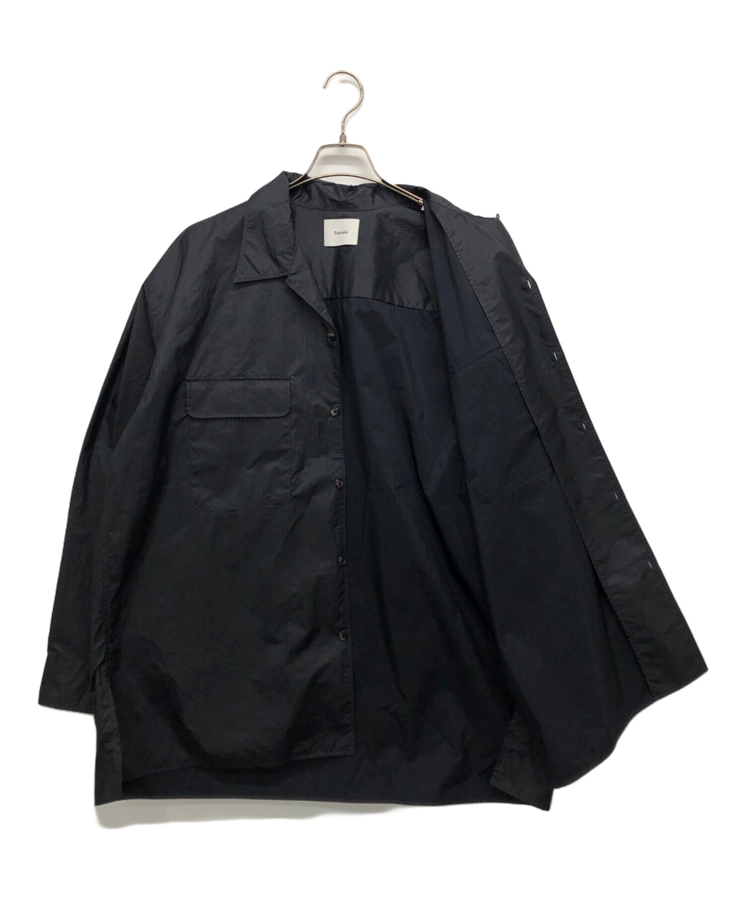 中古・古着通販】santaku (サンタク) washer lip stop shirt ブラック 中古・古着通販】santaku (サンタク) washer lip stop shirt ブラック
