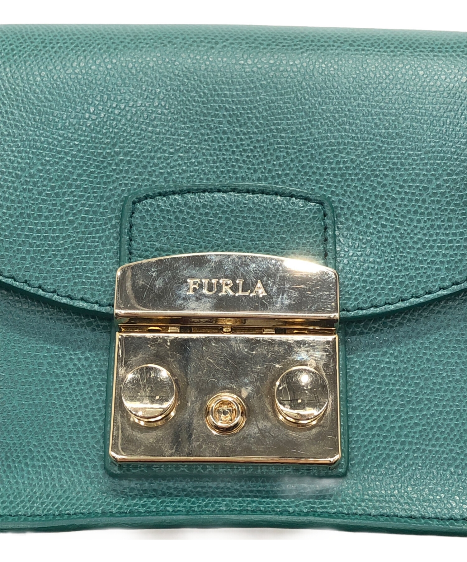 FURLA フルラ ショルダーバッグ - 緑系 【古着】【中古】 中古・古着通販】FURLA (フルラ) ハンドバッグ グリーン｜ブランド