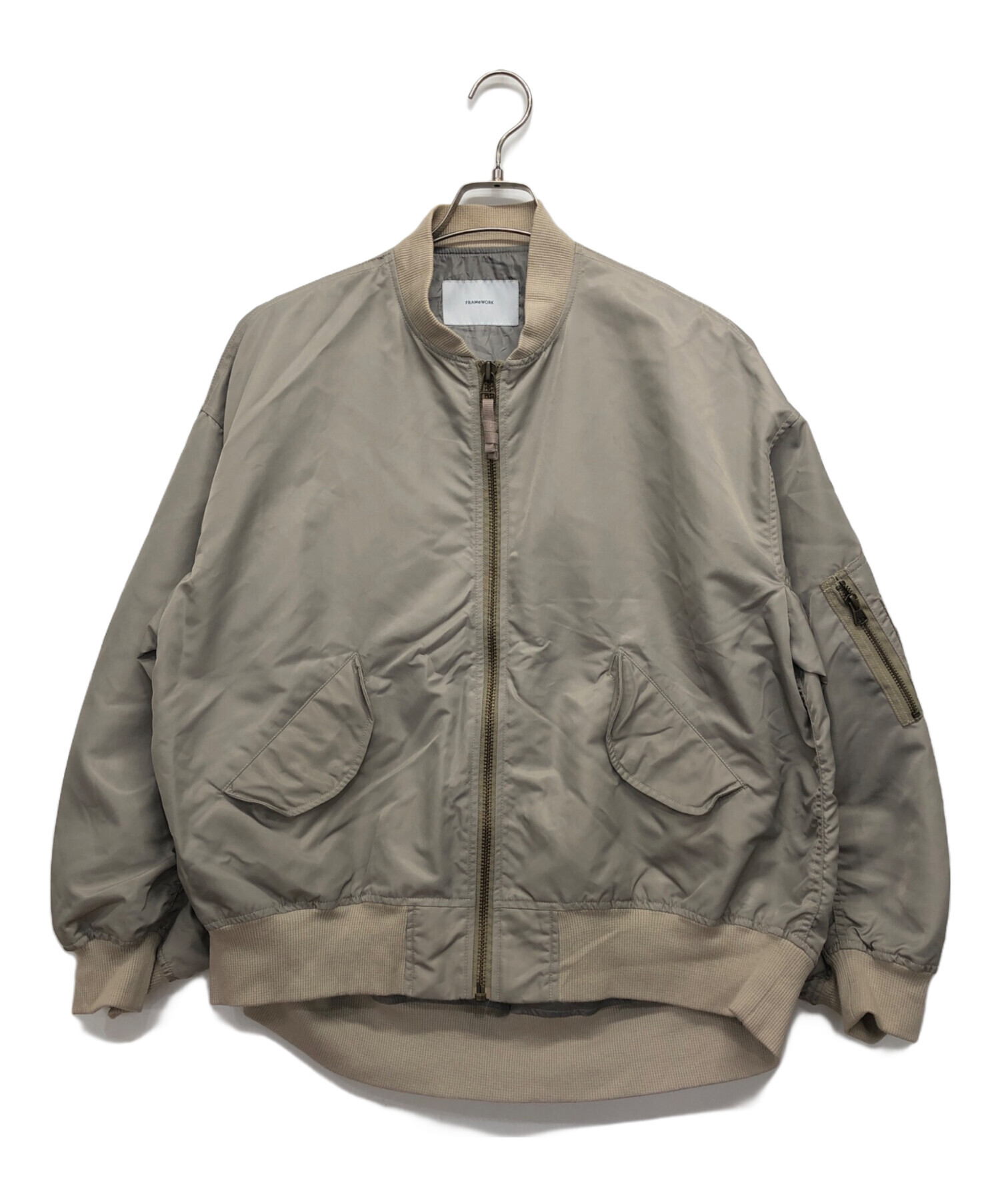 48600円 FRAMeWORK ラムレザー ダブルライダースジャケット へし折る 