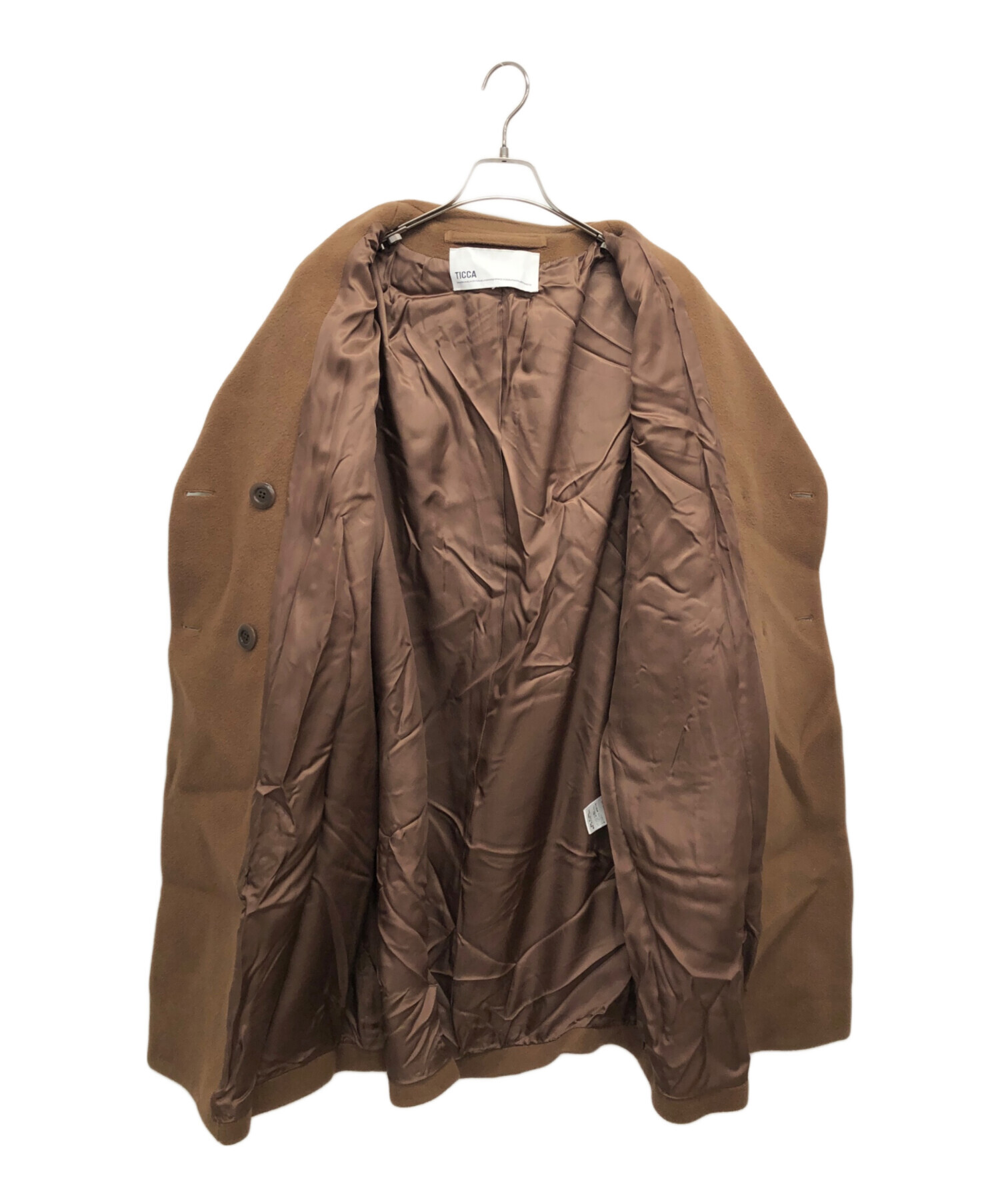 中古・古着通販】TICCA (ティッカ) ウールテントコート ブラウン