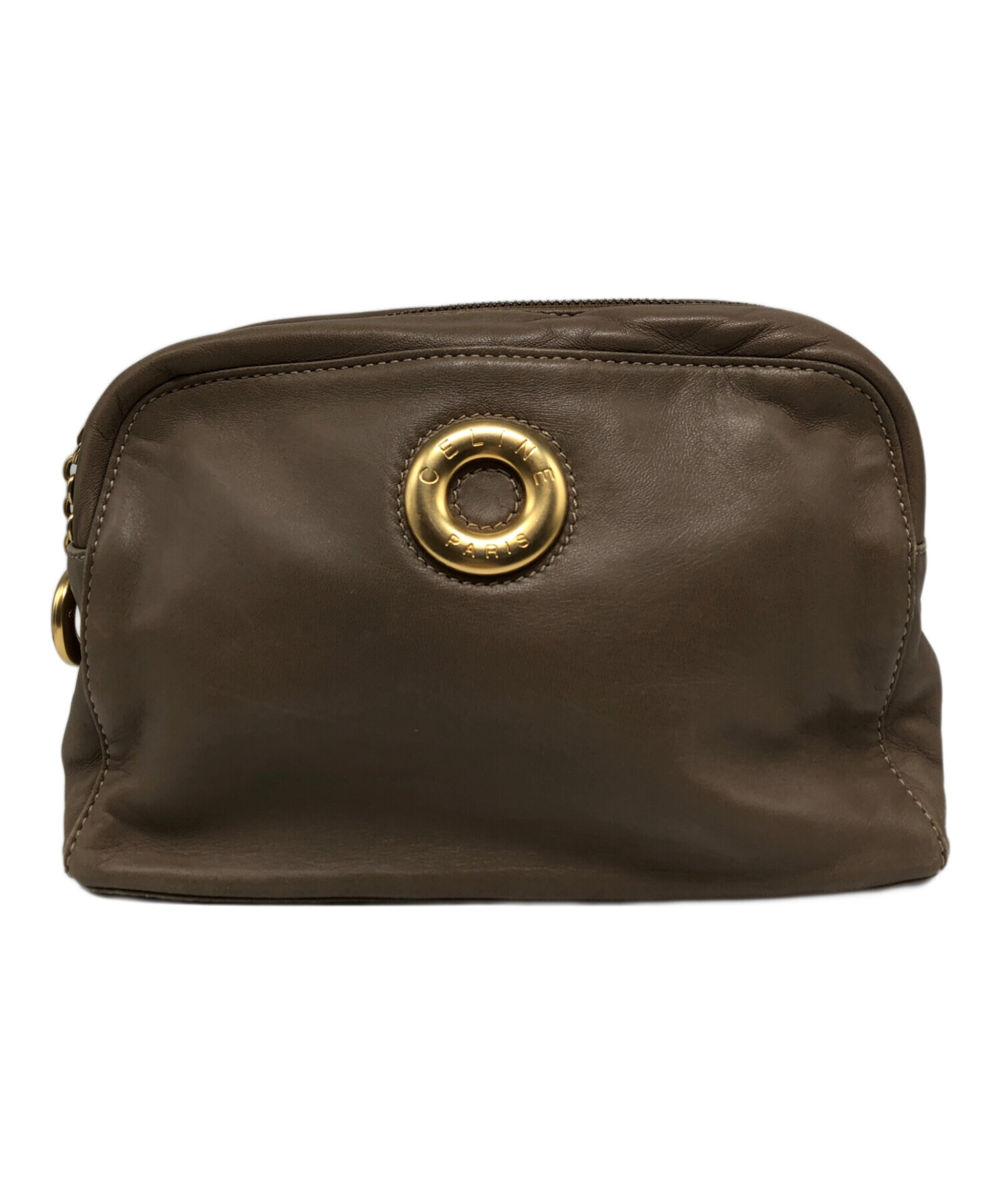 中古・古着通販】CELINE (セリーヌ) サークルロゴポーチ ベージュ 
