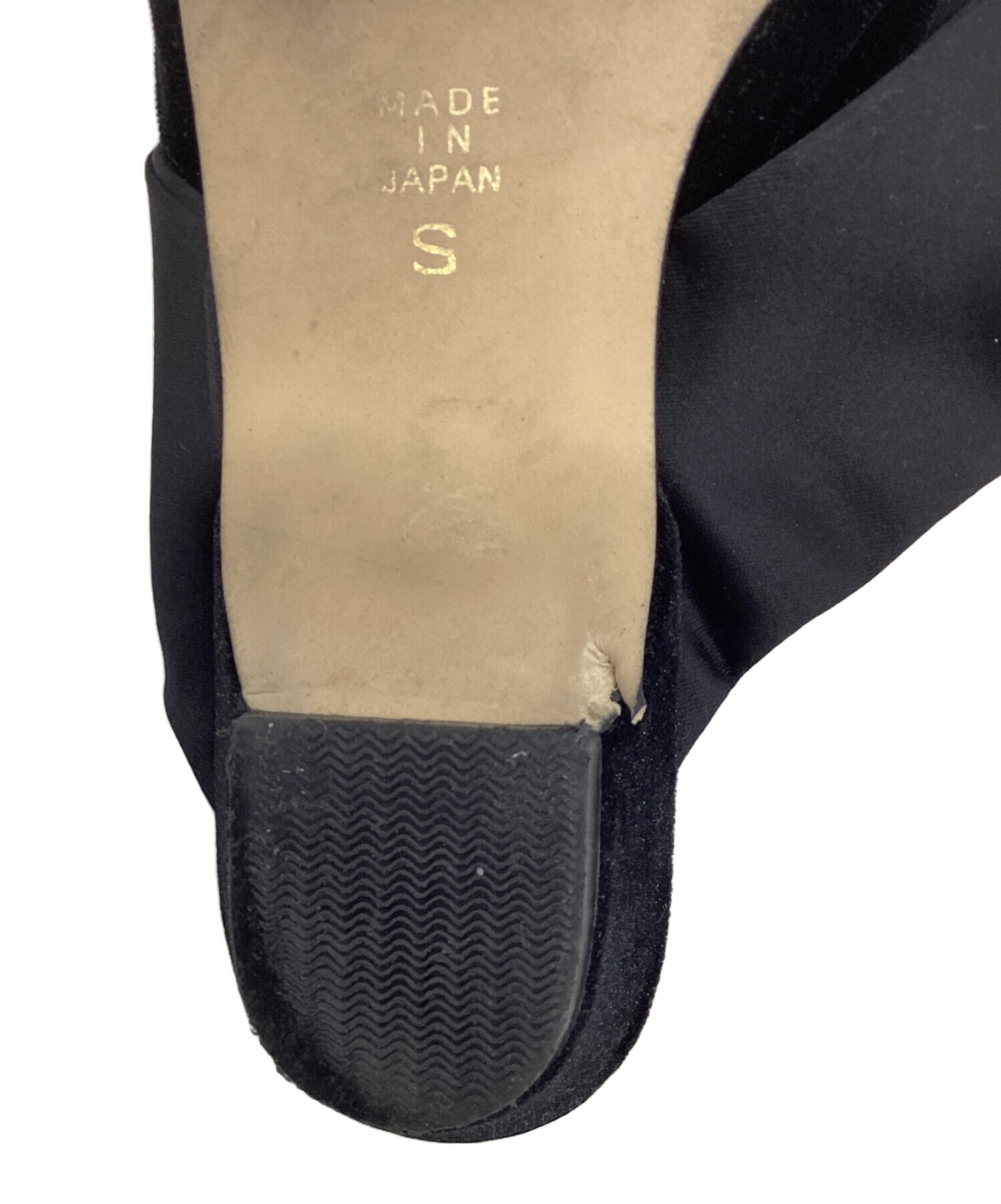 中古・古着通販】OHGA (オオガ) ベロアリボンミュール ブラック サイズ