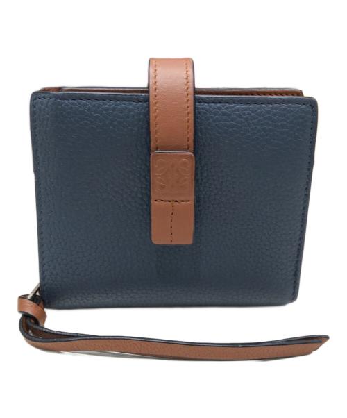 LOEWE ロエベ バーティカル スモールウォレット ブルー レザー　O53 LOEWE ロエベ バーティカル スモールウォレット ブルー レザ