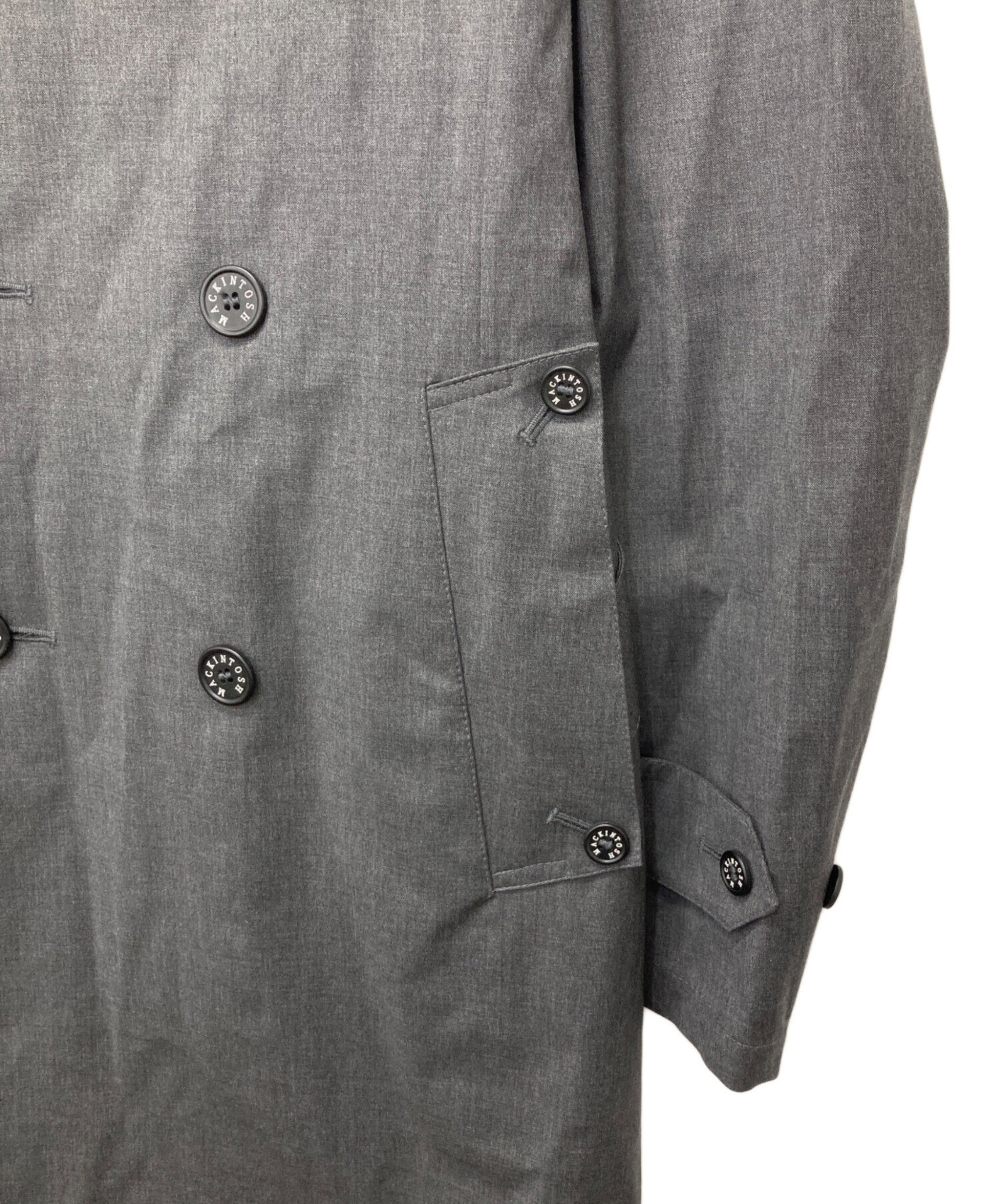 美品　マッキントッシュ　ロロピアーナ トレンチコート　ベルテッド　グレー　40 美品 マッキントッシュ ロロピアーナ トレンチコート ベルテッド