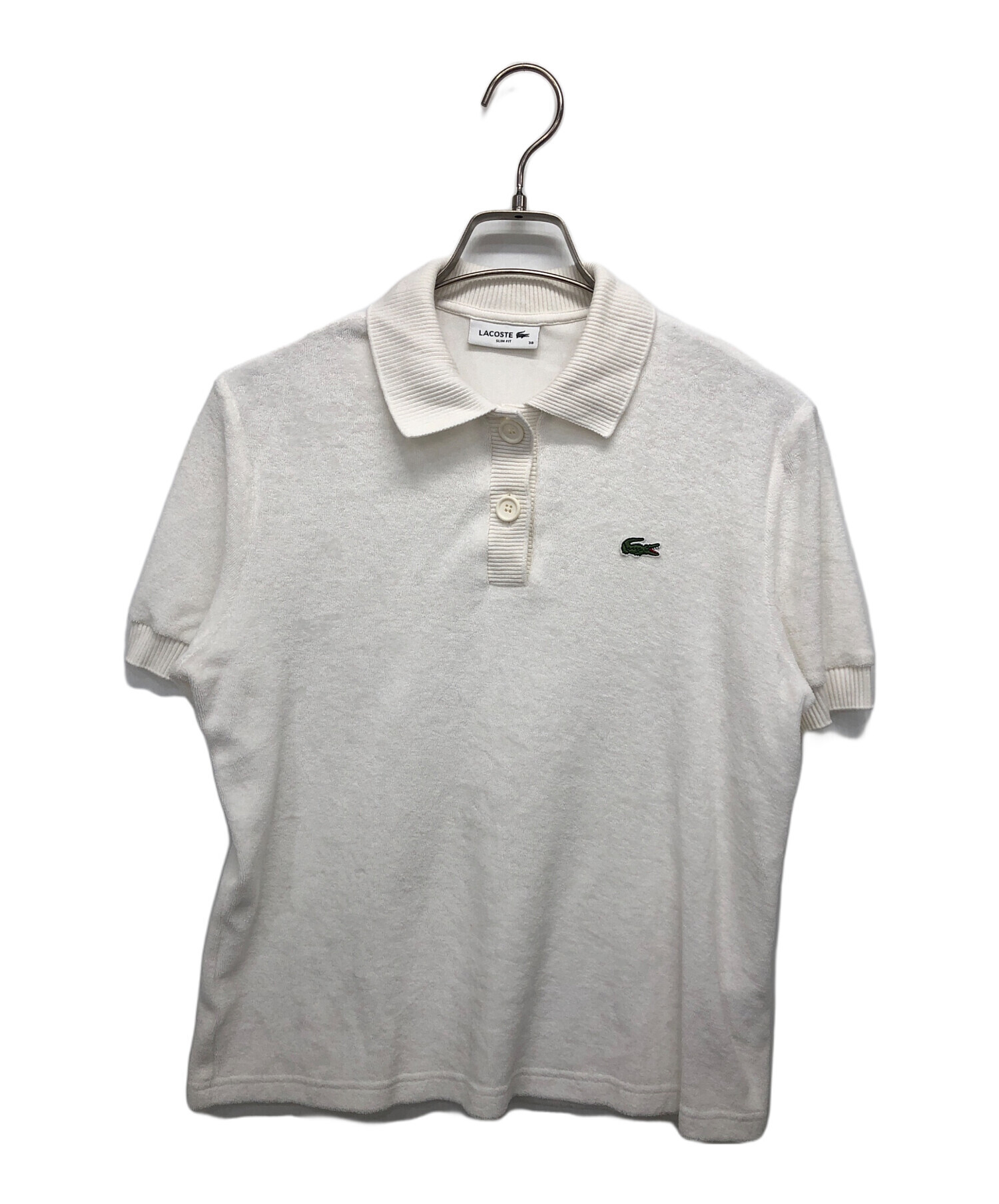 中古・古着通販】LACOSTE (ラコステ) パイル地ポロシャツ ホワイト 