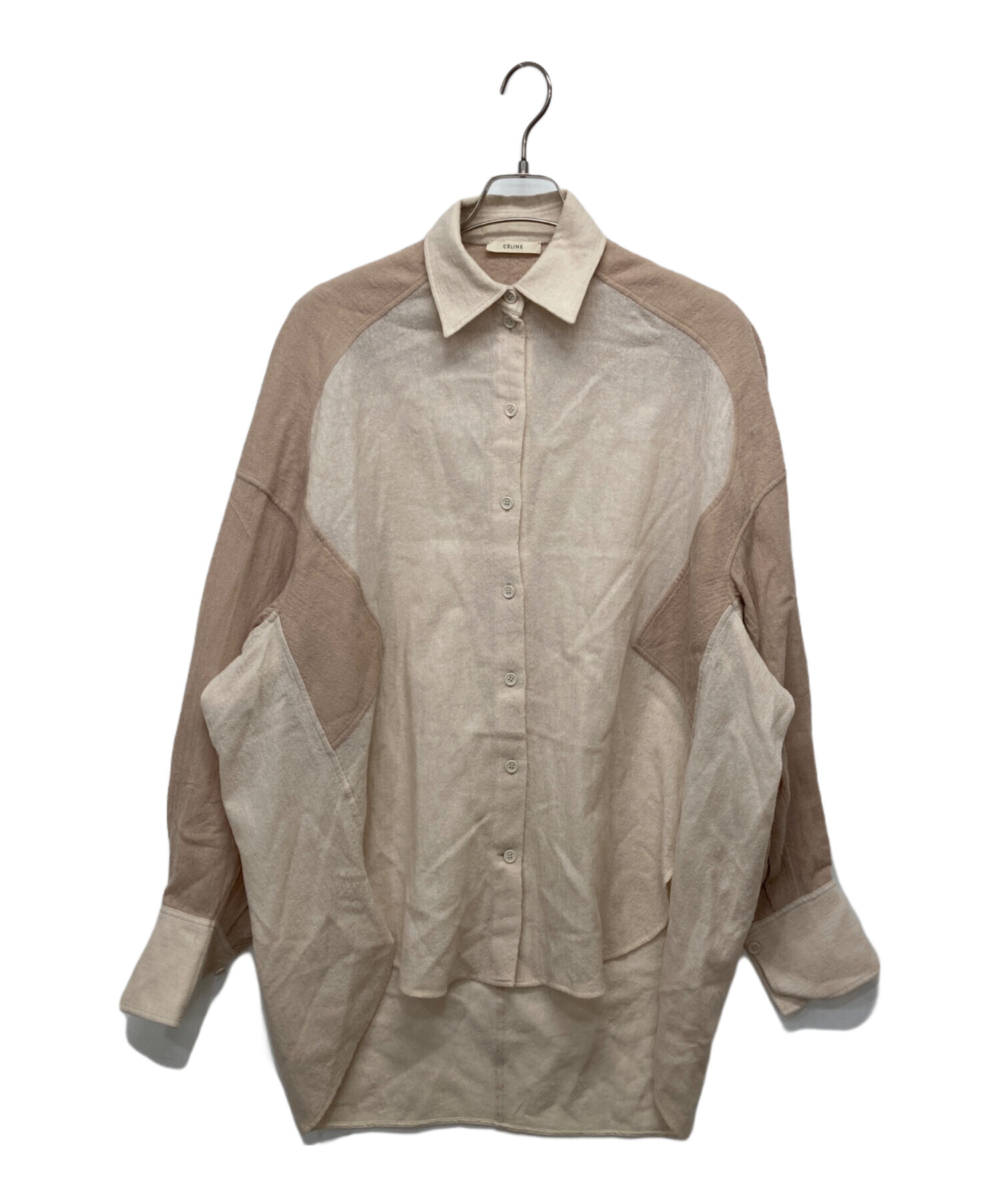 CELINE セリーヌ カジュアルシャツ 38(S位) ベージュ 【古着】【中古】 CELINE（セリーヌ）カジュアルシャツ ベージュ サイズ:38(M位) メンズ