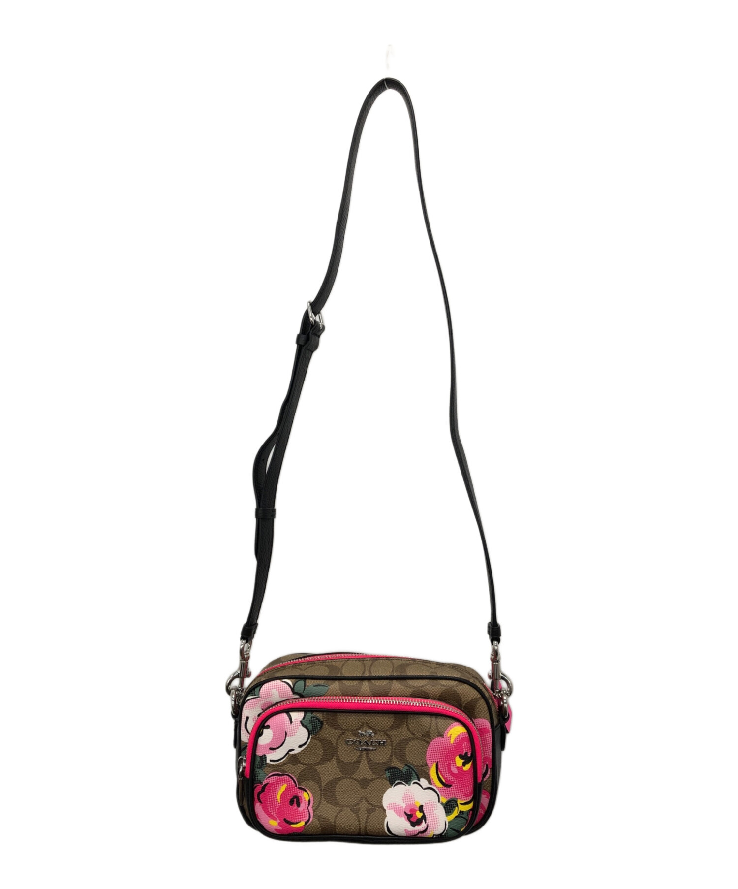 中古・古着通販】COACH (コーチ) ローズプリントショルダーバッグ 
