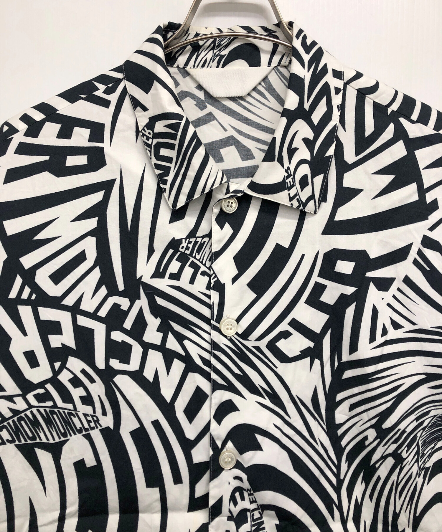 中古・古着通販】MONCLER (モンクレール) CAMICIA総柄シャツ ネイビー