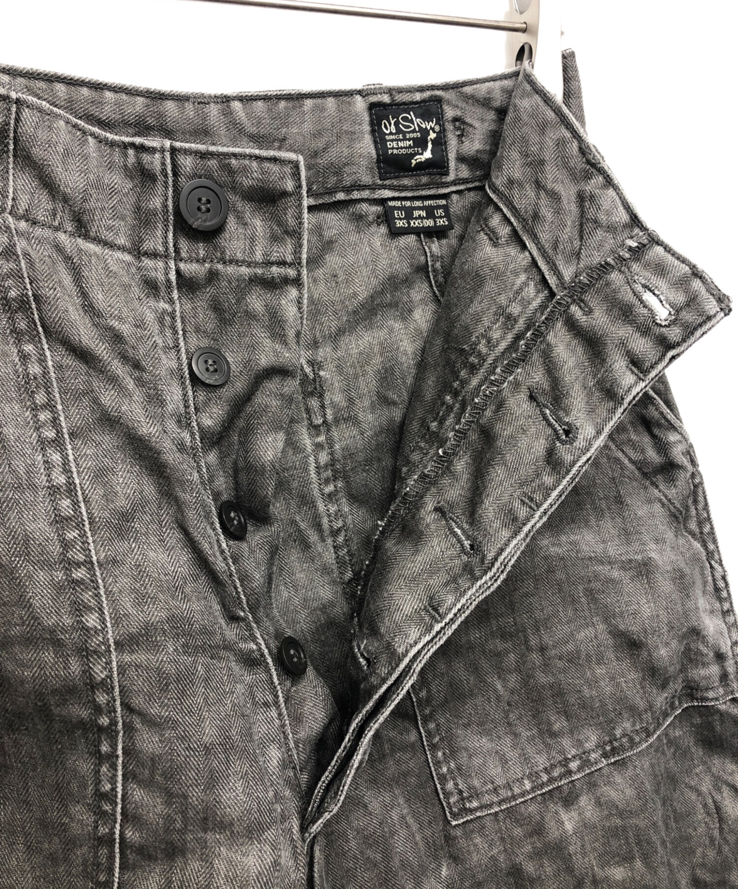 中古・古着通販】orSlow (オアスロウ) リネンベイカーパンツ ブラック