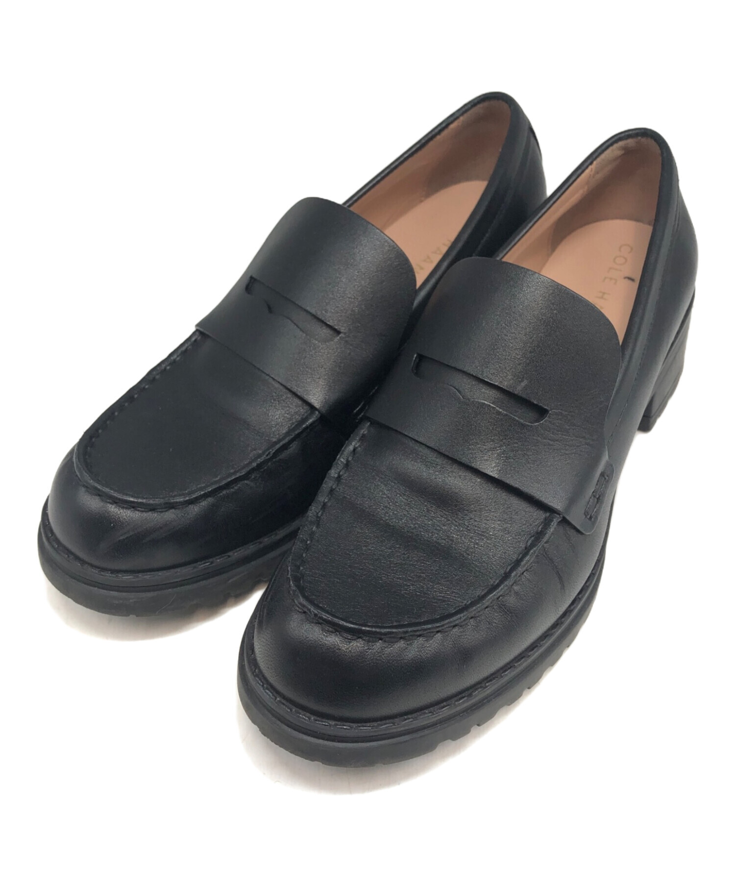 【美品/23.5cm】コールハーン カメアラグ ローファー ブラック レザー 中古・古着通販】COLE HAAN (コールハーン) カメアラグローファー