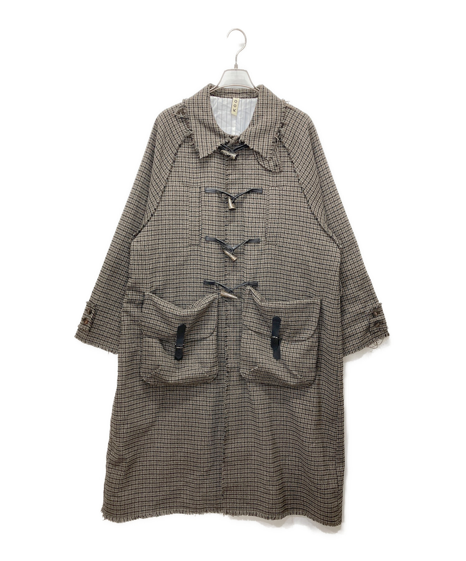 中古・古着通販】kooi (コーイ) MULTI-COLOR CHECK DUFFLE COAT