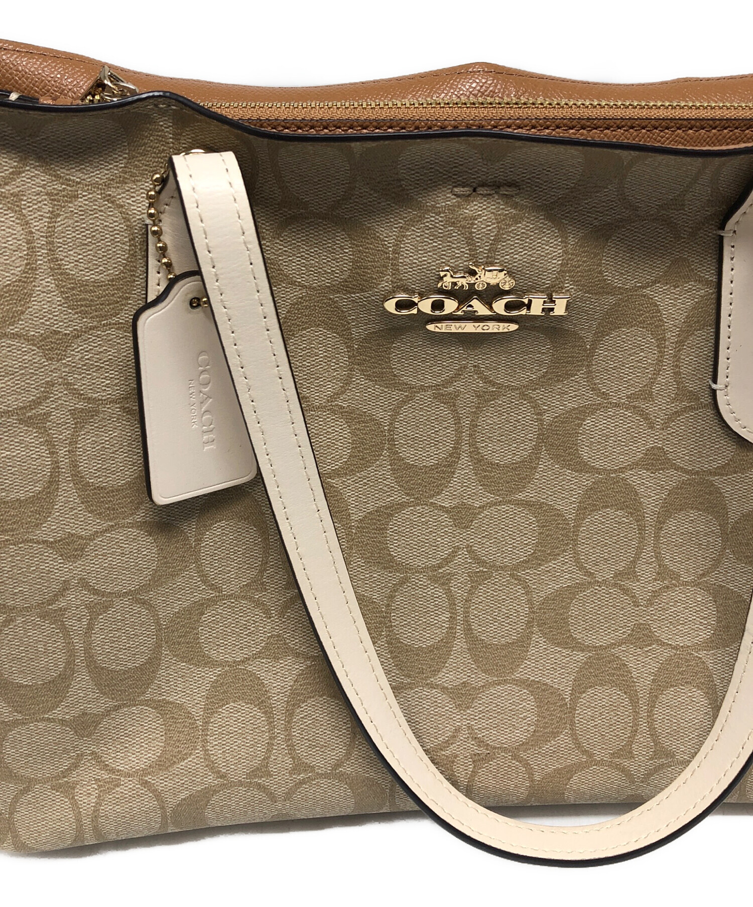 中古・古着通販】COACH (コーチ) シグネチャー2Wayバッグ ベージュ