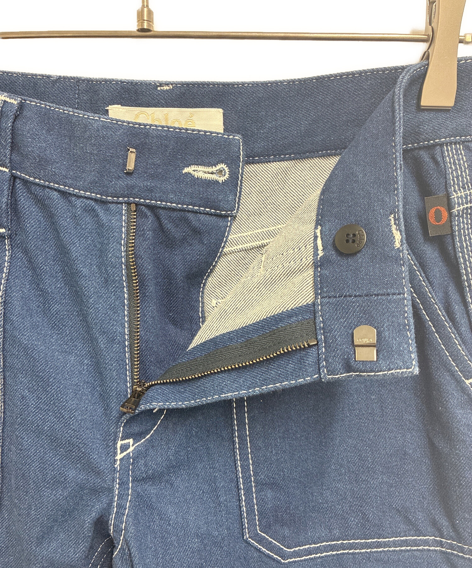 中古・古着通販】Chloe (クロエ) クロップドデニムパンツ インディゴ