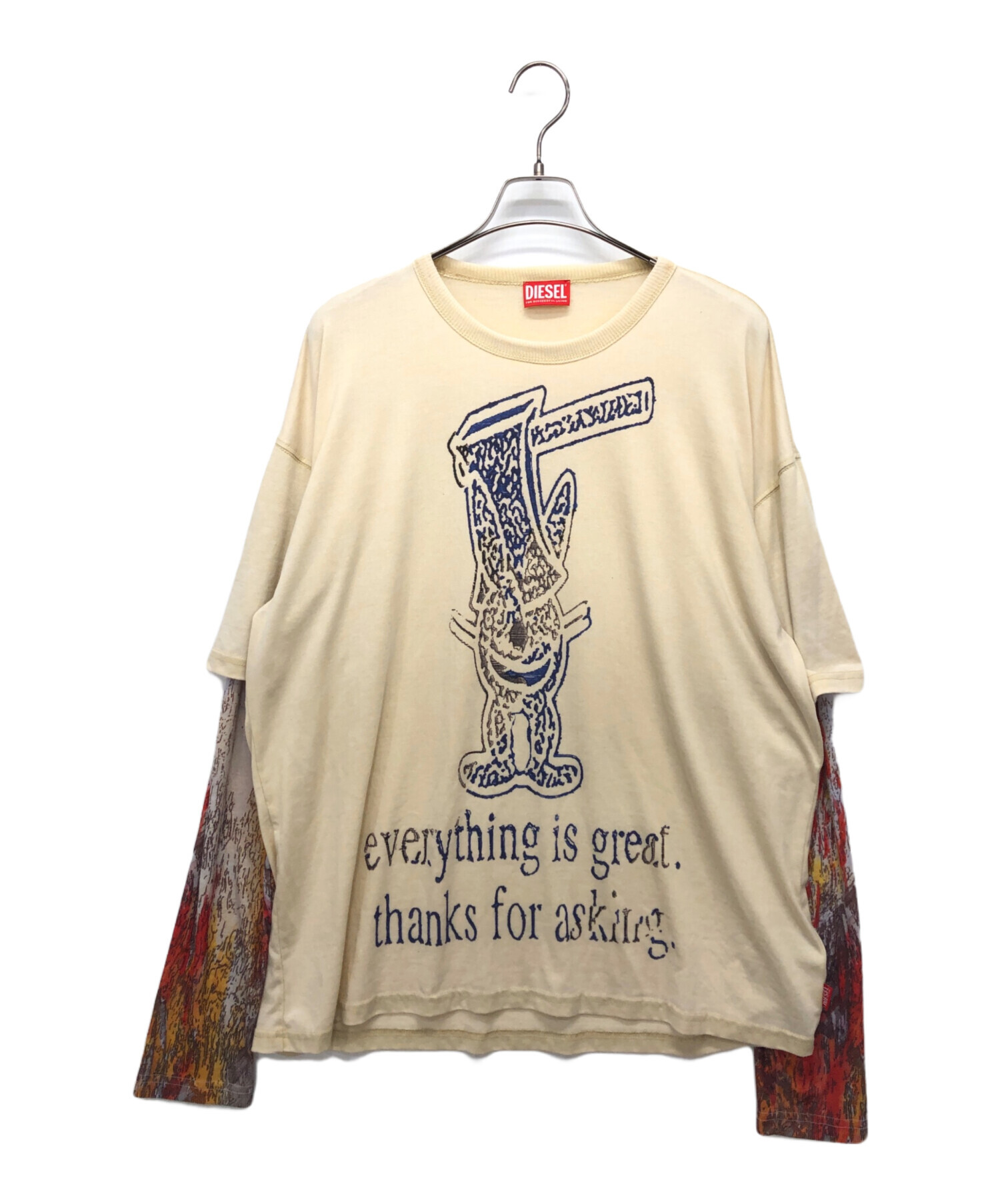 中古・古着通販】DIESEL (ディーゼル) レイヤードカットソー ベージュ 